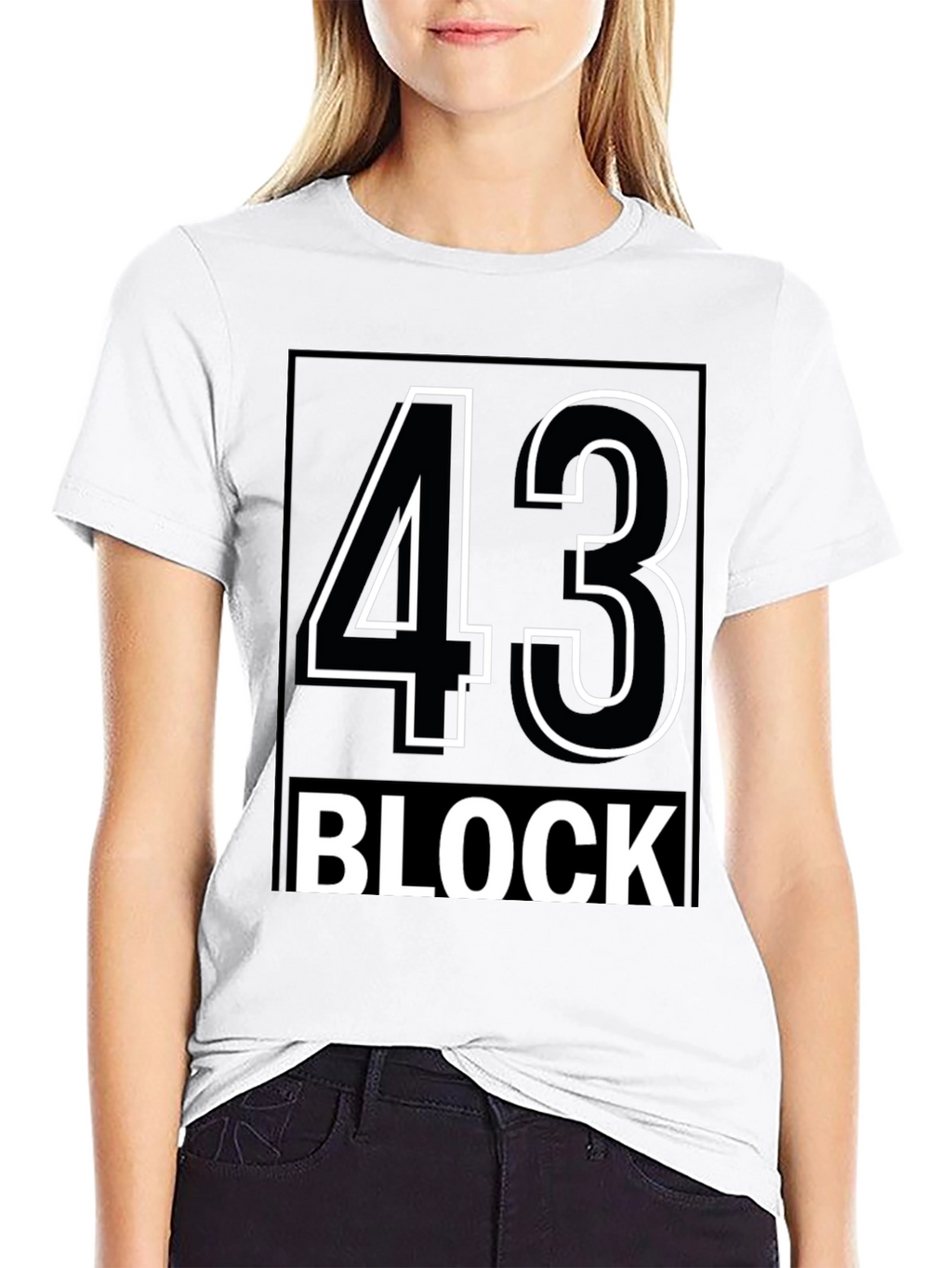 43 Block Graphic Tee - Stylish & Trendy