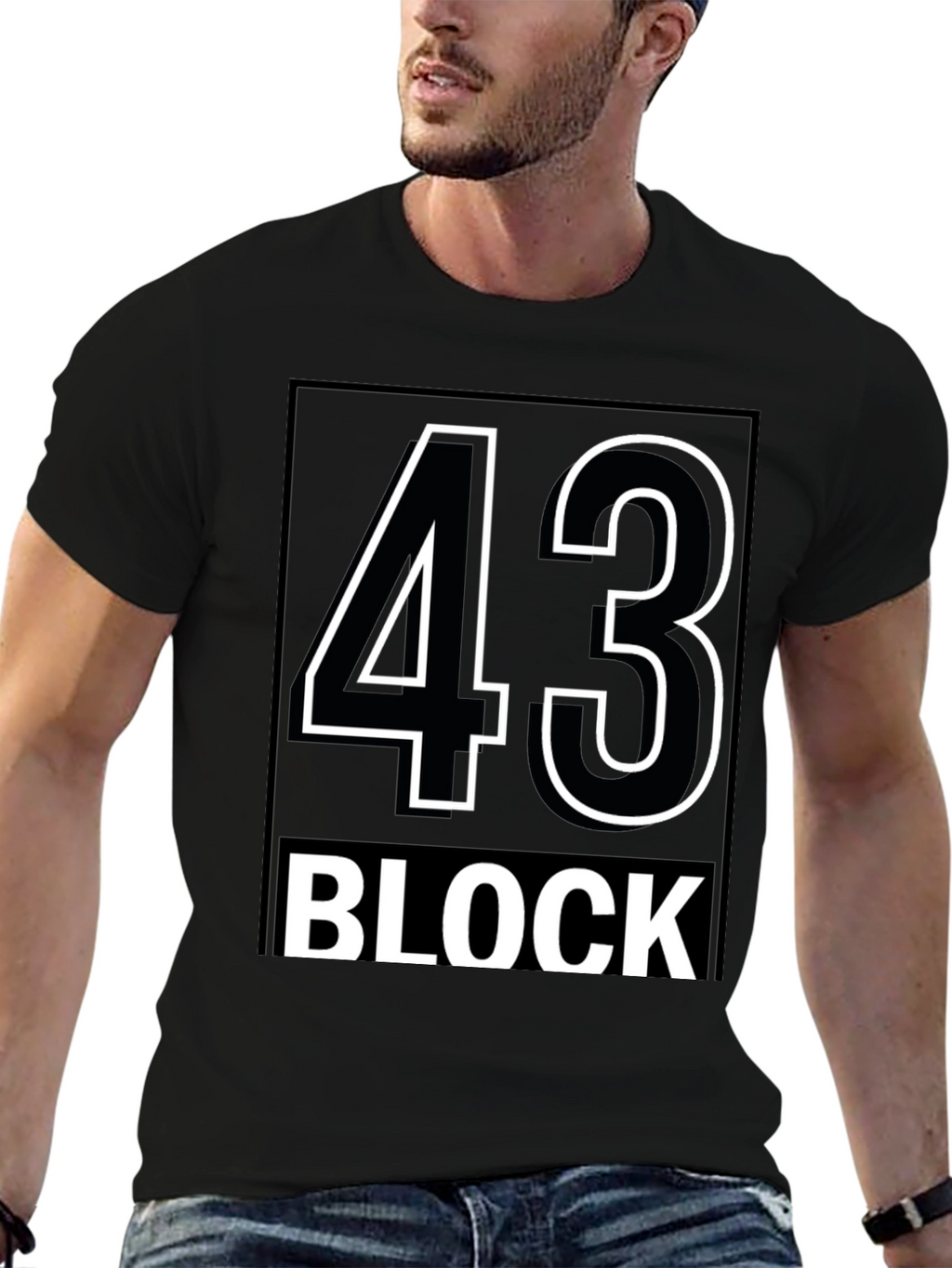 43 Block Graphic Tee - Stylish & Trendy
