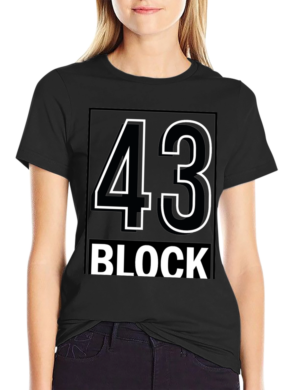 43 Block Graphic Tee - Stylish & Trendy