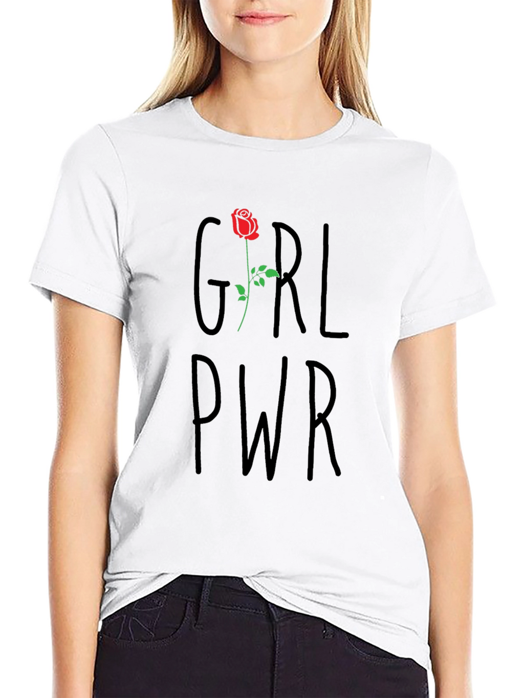 Girl Power Rose Graphic T-Shirt