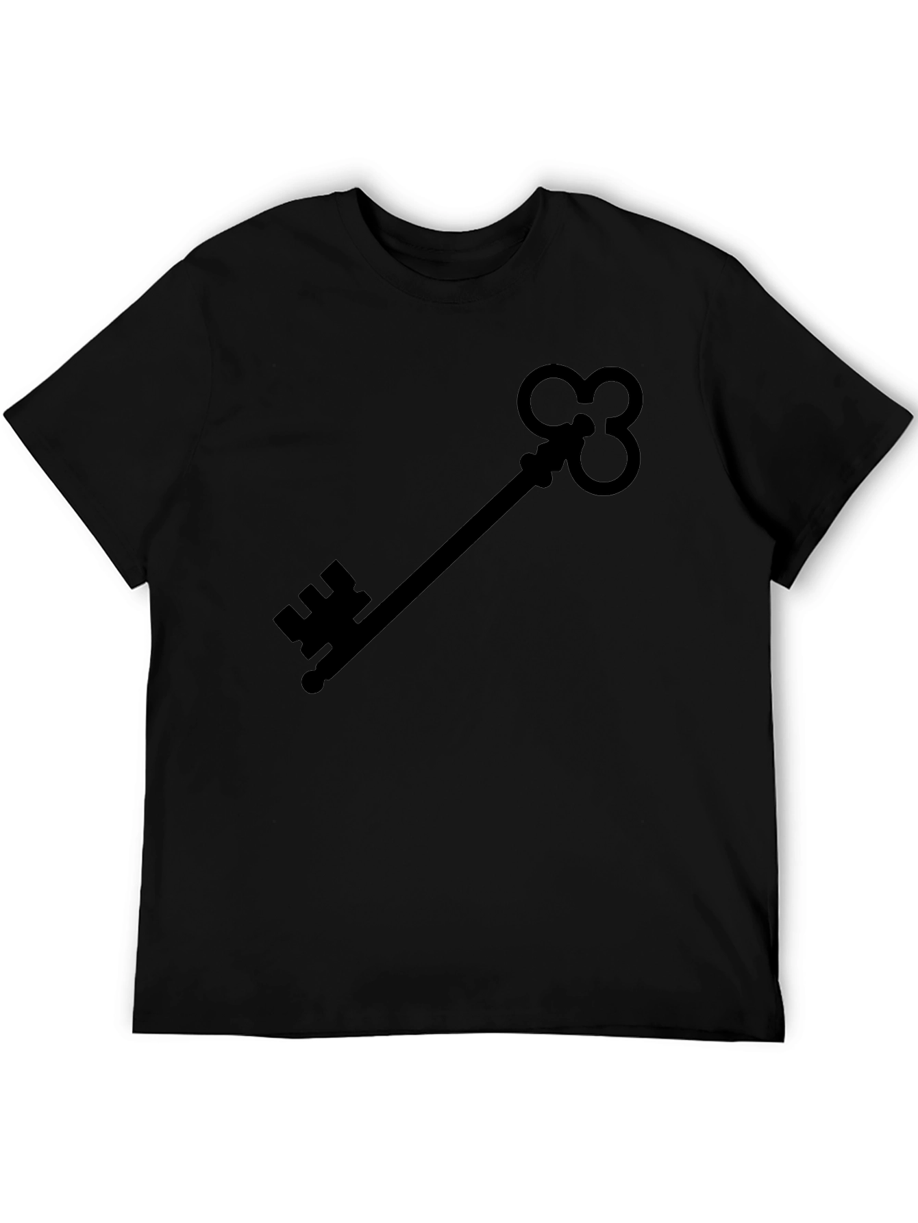 Skeleton Key Graphic Tee - Black Cotton Shirt