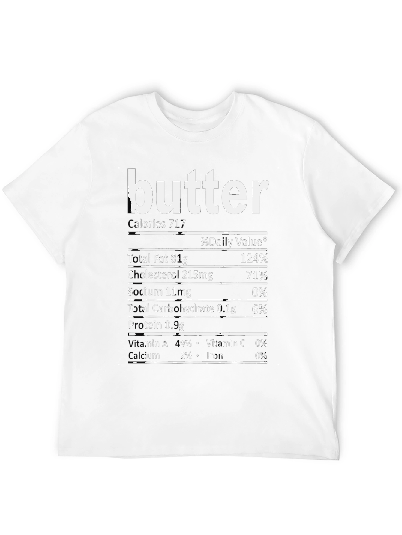 Butter Nutrition Facts T-Shirt - Funny Food Tee