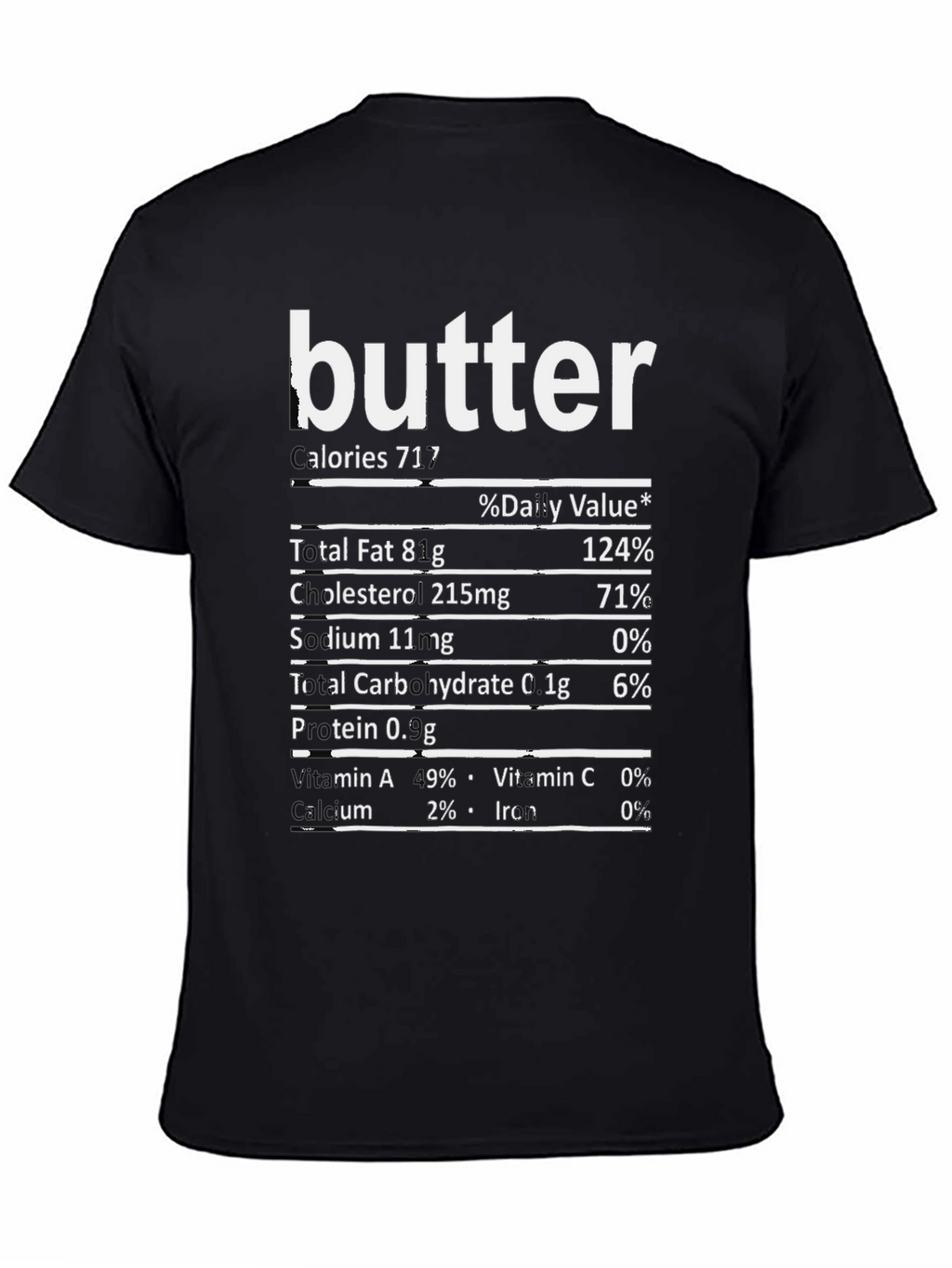 Butter Nutrition Facts T-Shirt - Funny Food Tee
