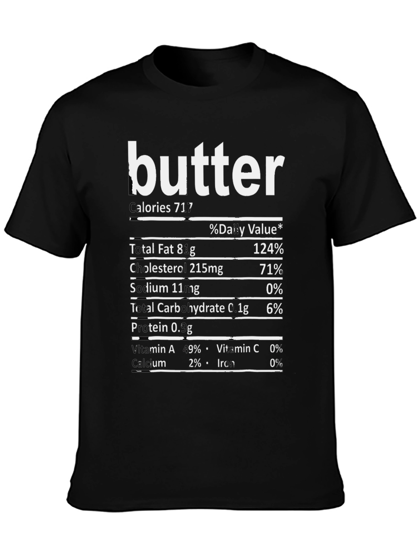 Butter Nutrition Facts T-Shirt - Funny Food Tee