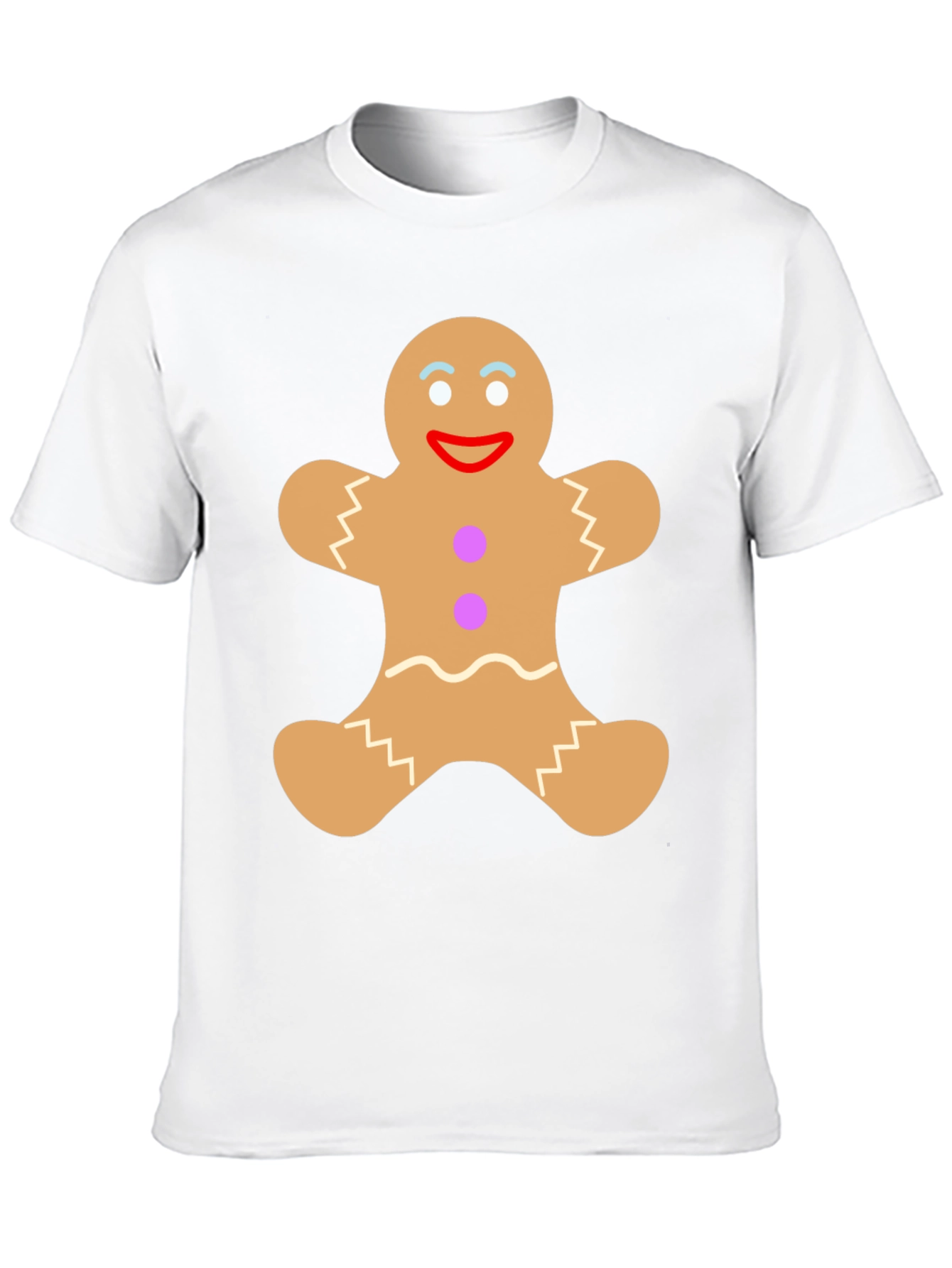 Gingerbread Man Graphic Tee - Festive Black T-Shirt