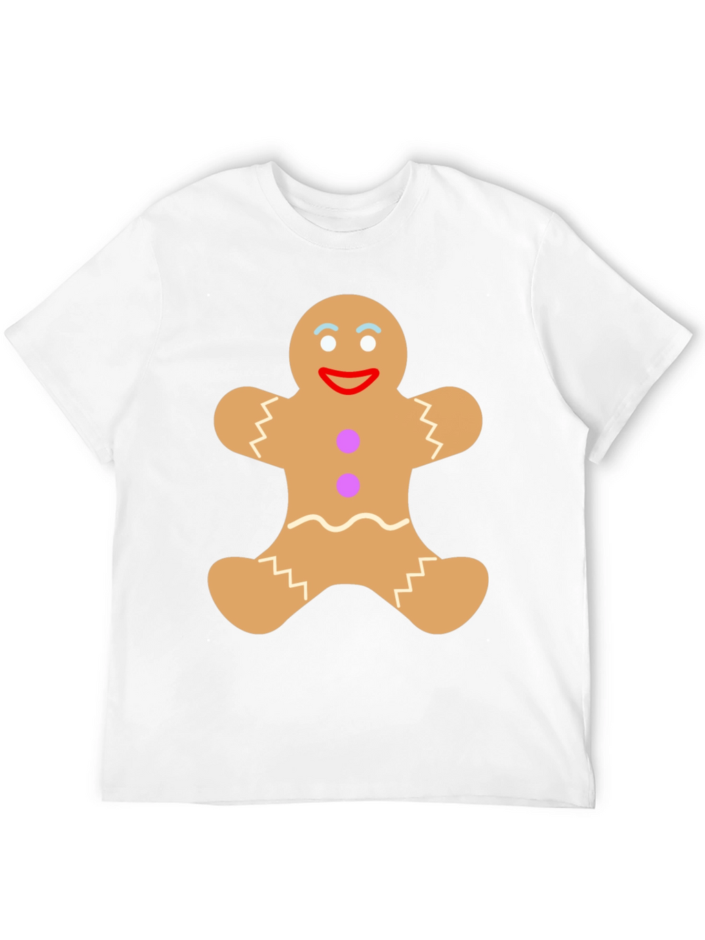 Gingerbread Man Graphic Tee - Festive Black T-Shirt