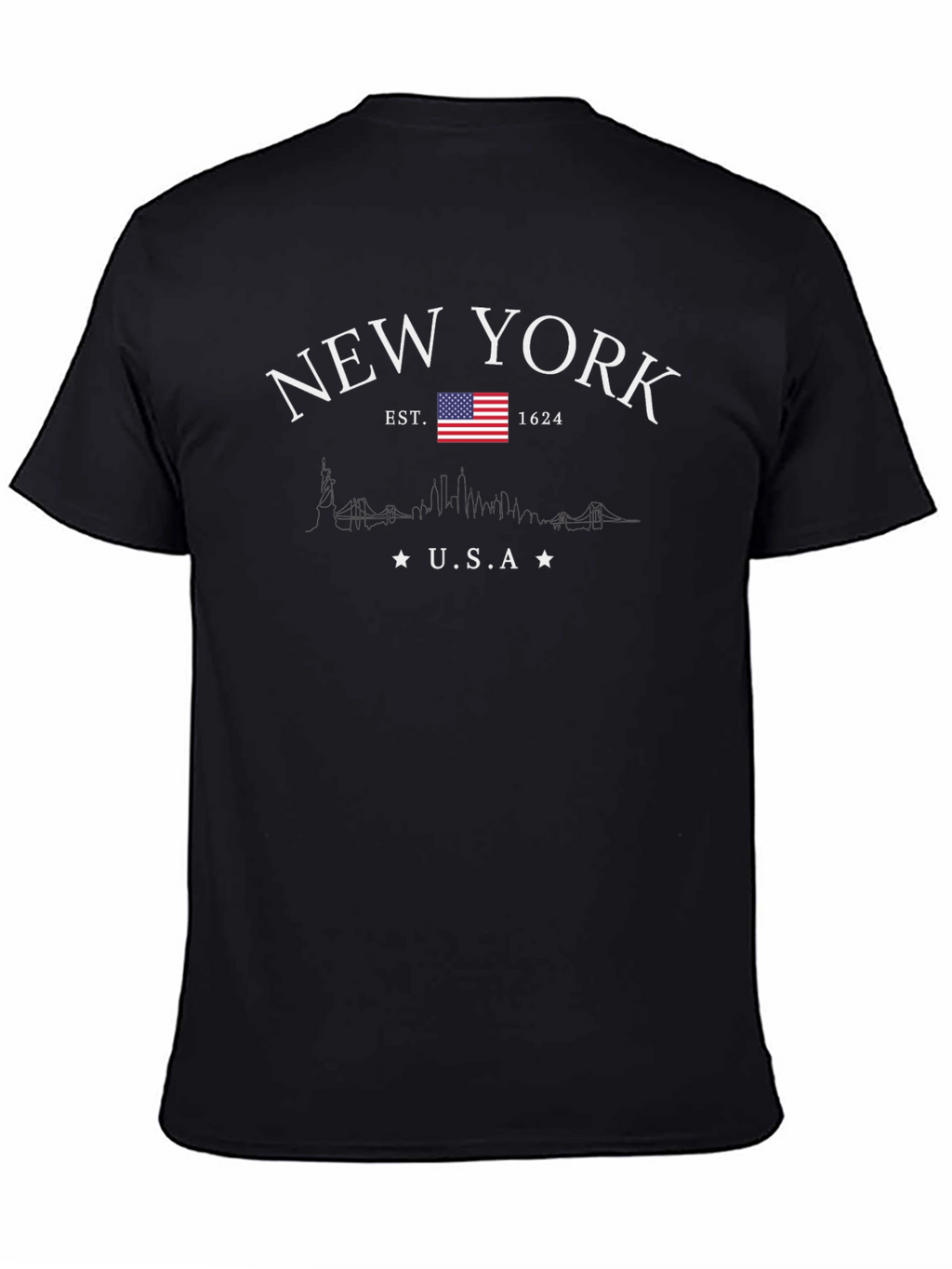 New York USA Black Graphic T-Shirt