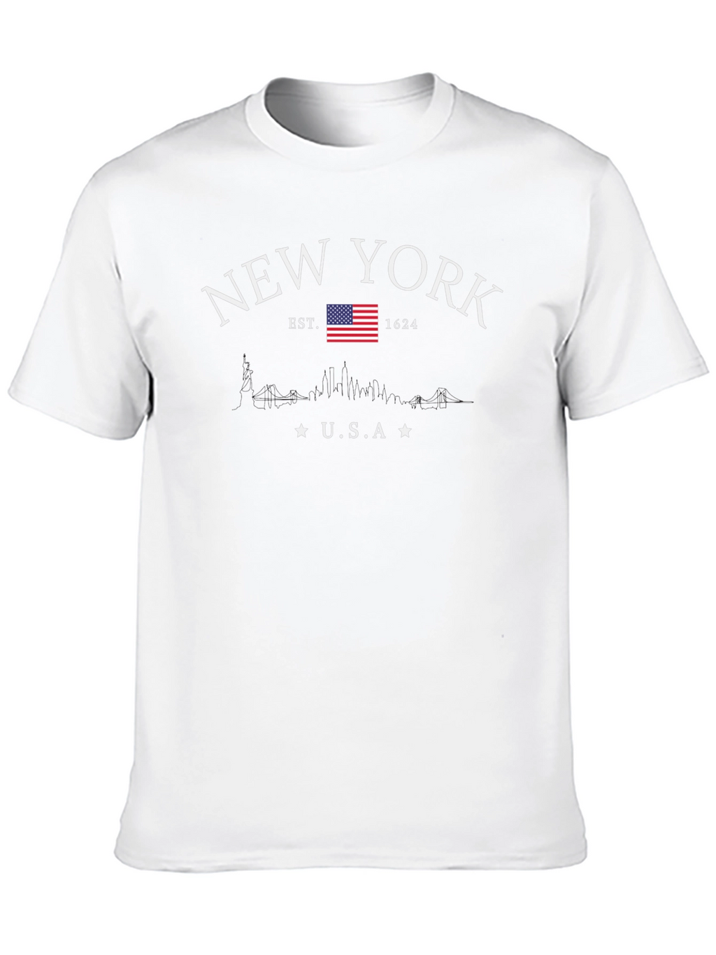New York USA Black Graphic T-Shirt