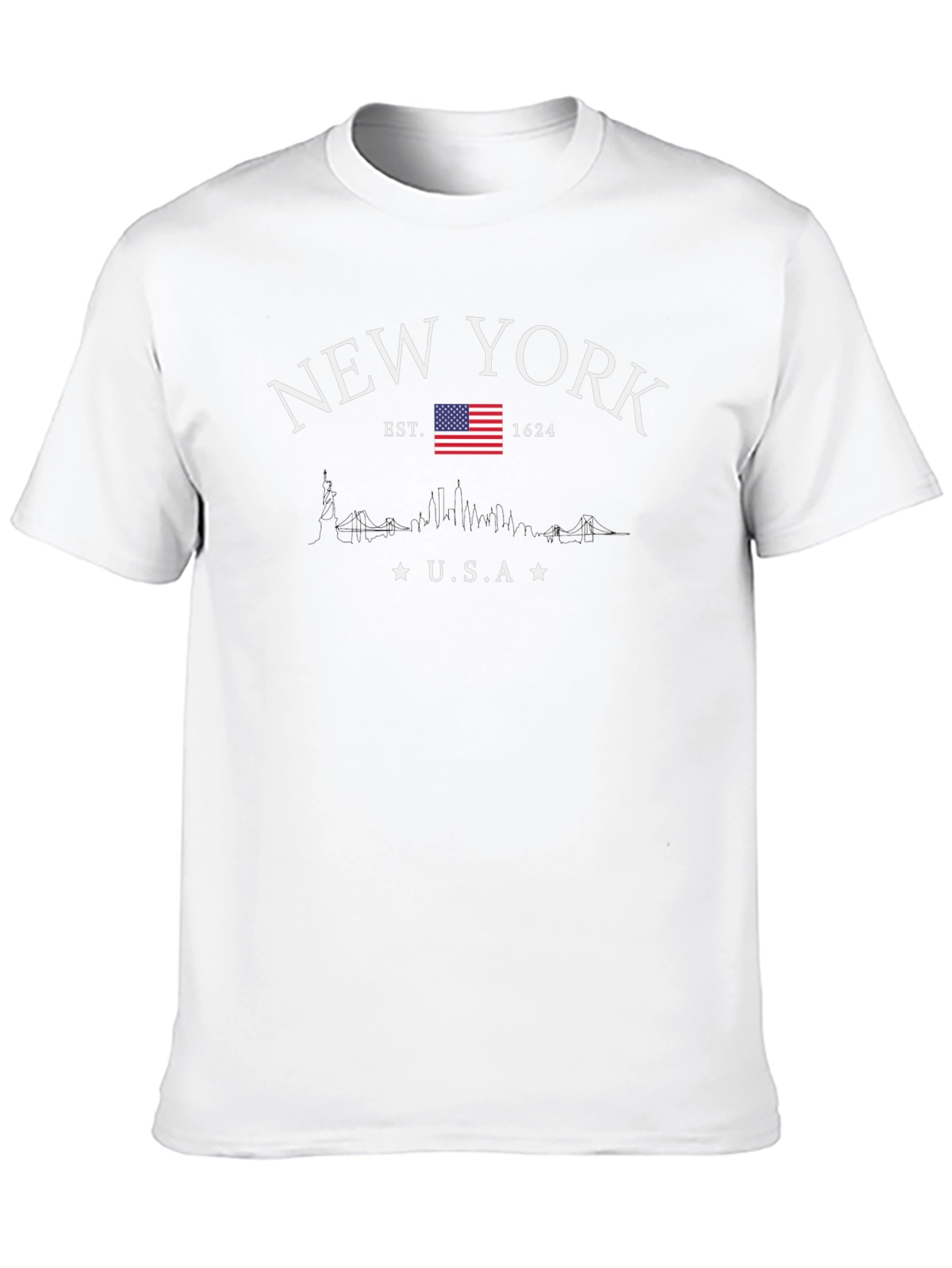 New York USA Black Graphic T-Shirt