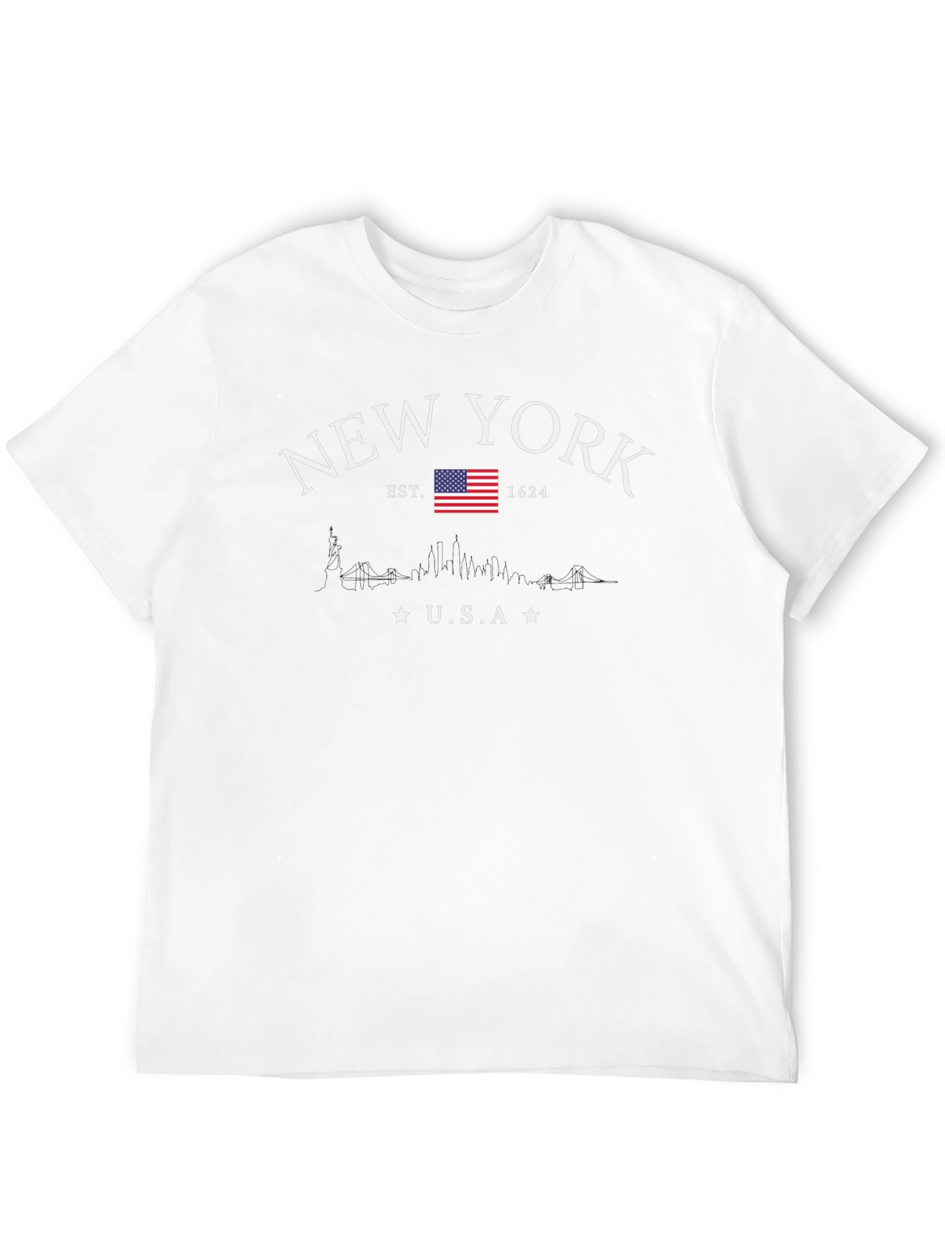 New York USA Black Graphic T-Shirt