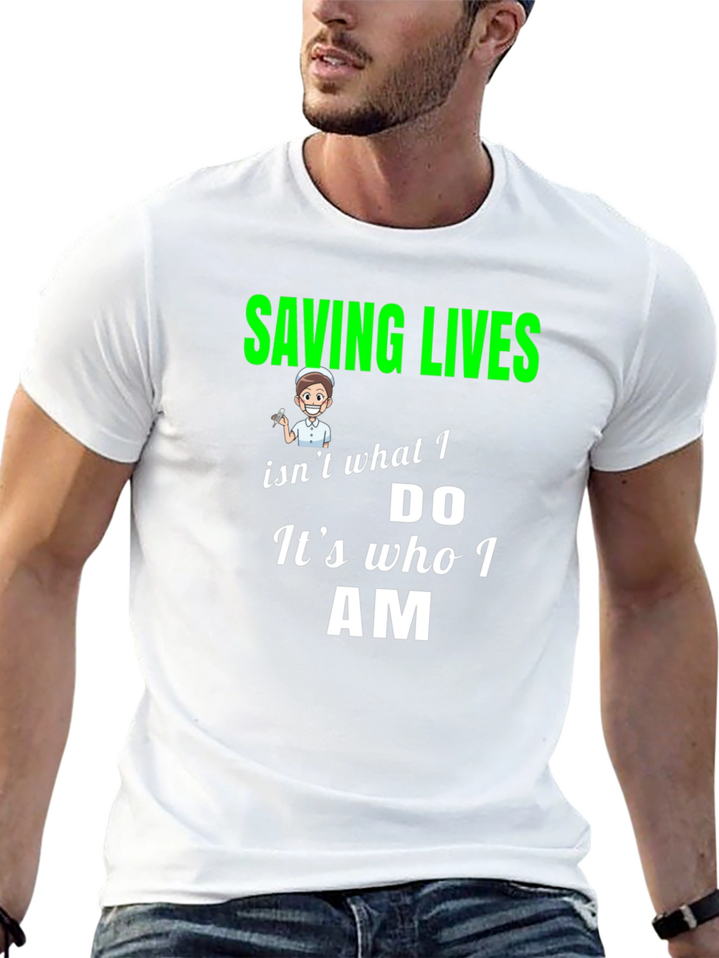 Saving Lives Nurse T-Shirt - Black