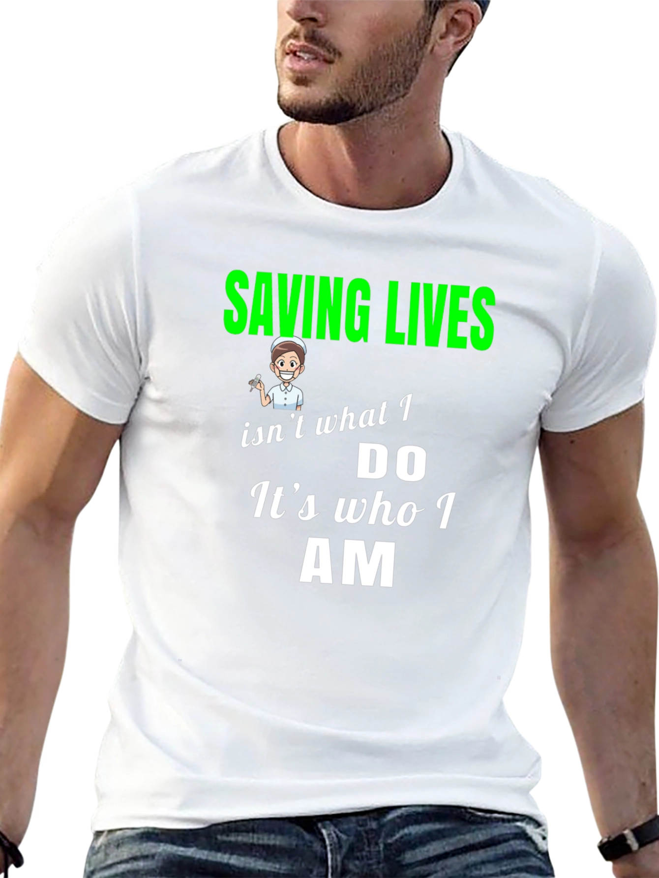 Saving Lives Nurse T-Shirt - Black