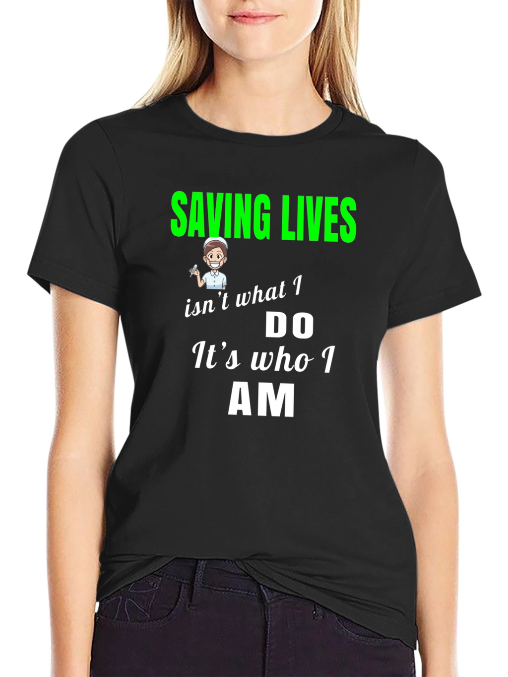 Saving Lives Nurse T-Shirt - Black