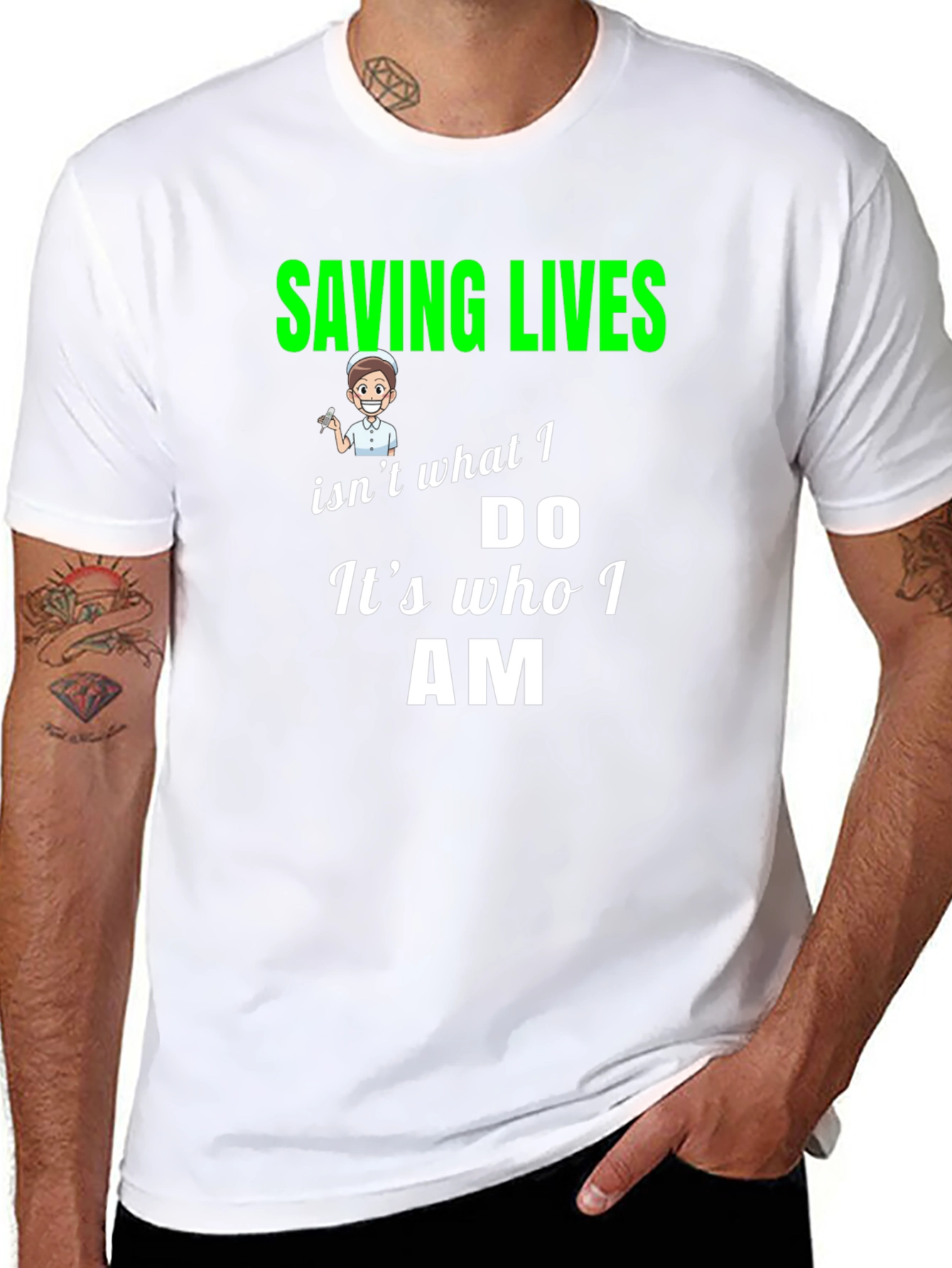 Saving Lives Nurse T-Shirt - Black