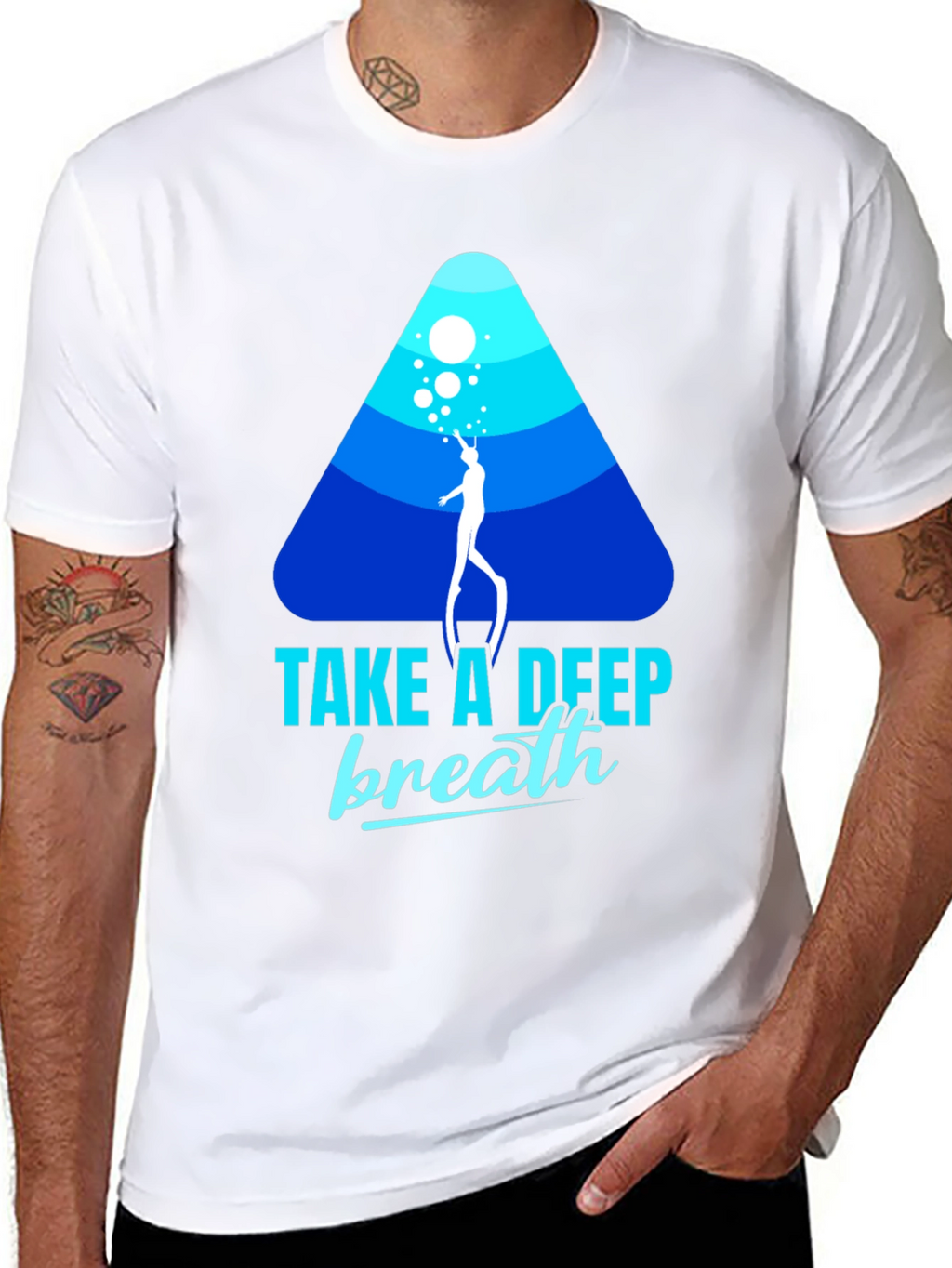 Diver Graphic Black T-Shirt - Take a Deep Breath