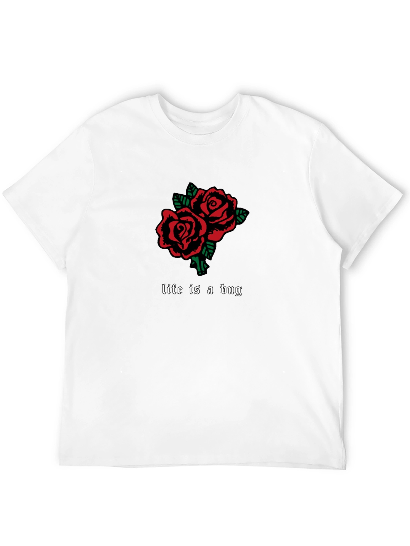 Life is a Bug Rose Graphic Tee - Black