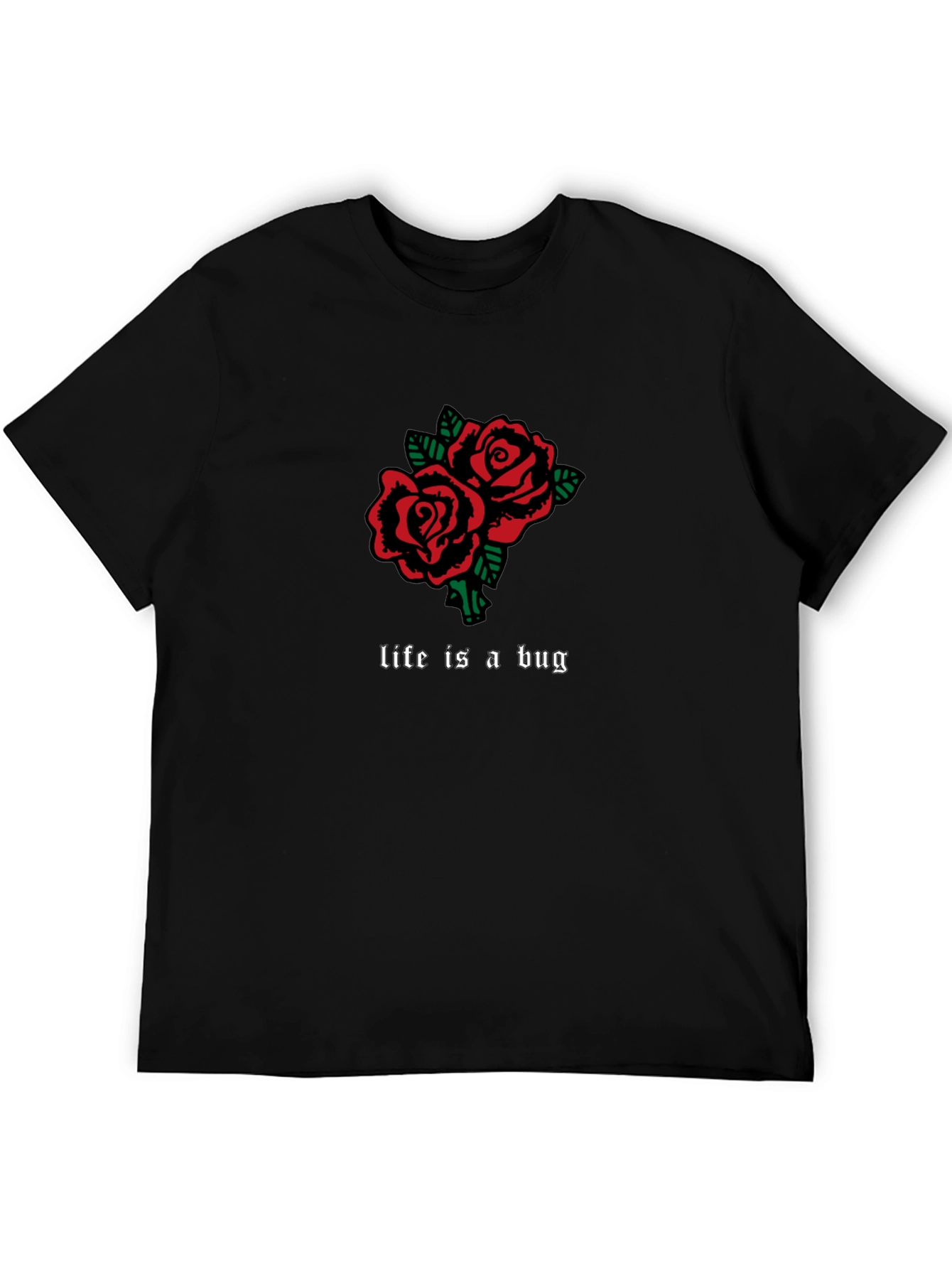 Life is a Bug Rose Graphic Tee - Black