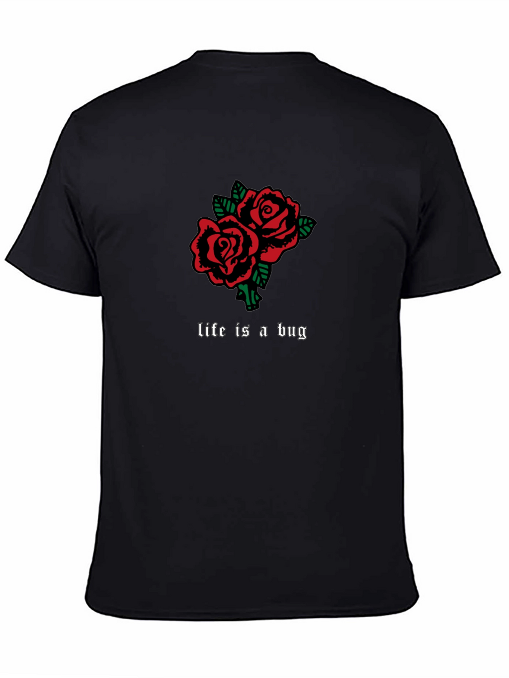 Life is a Bug Rose Graphic Tee - Black