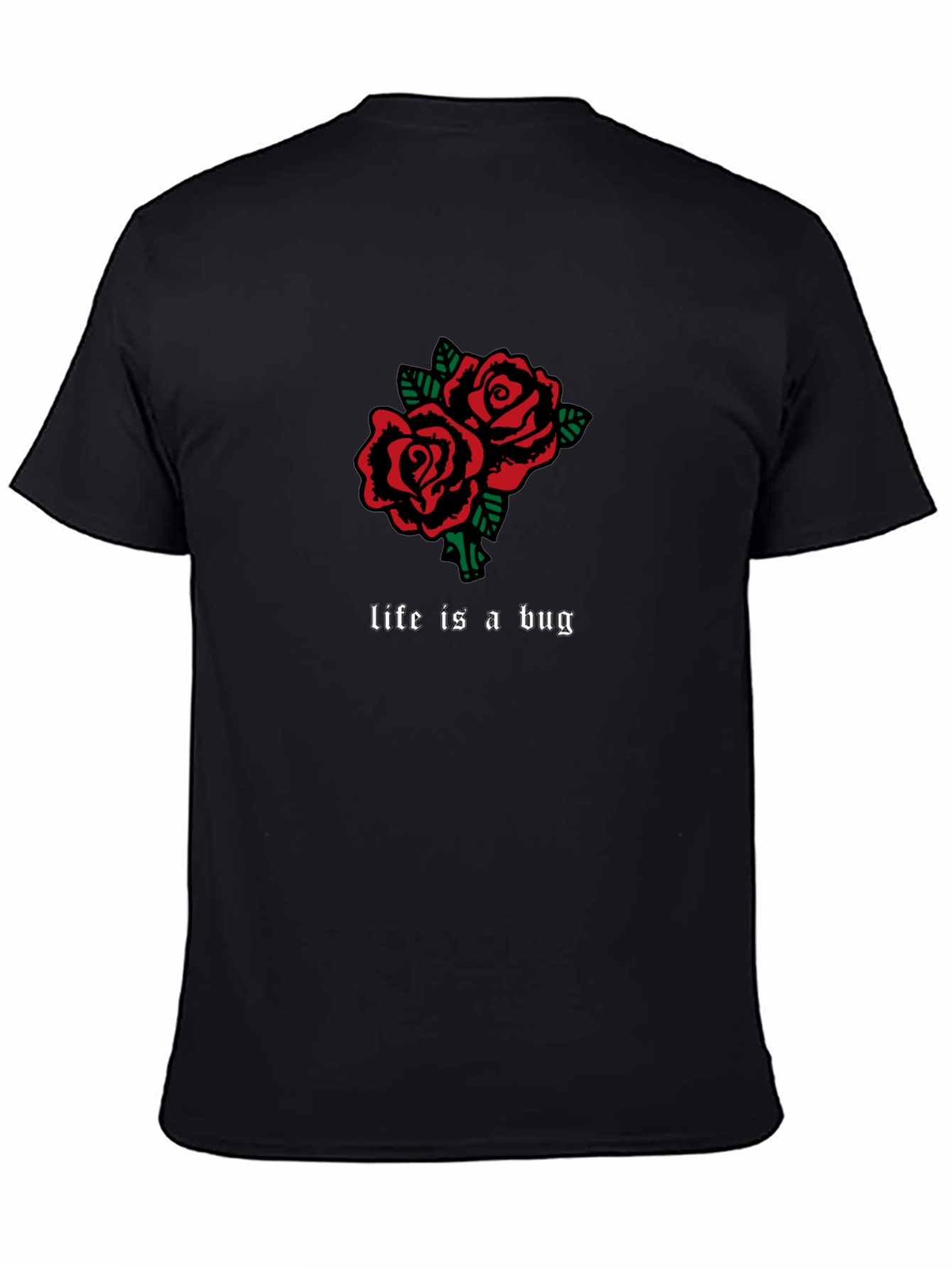Life is a Bug Rose Graphic Tee - Black