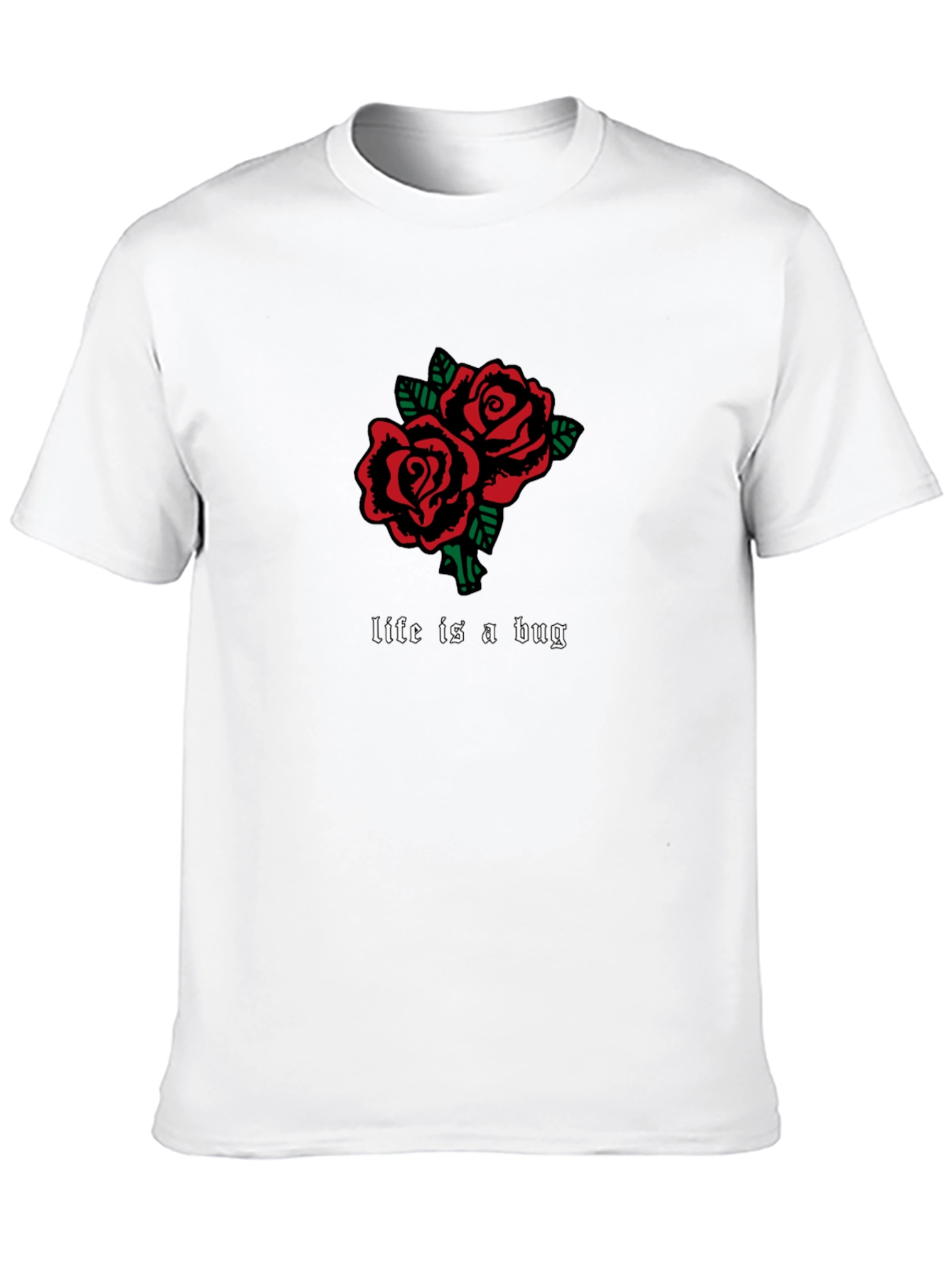 Life is a Bug Rose Graphic Tee - Black