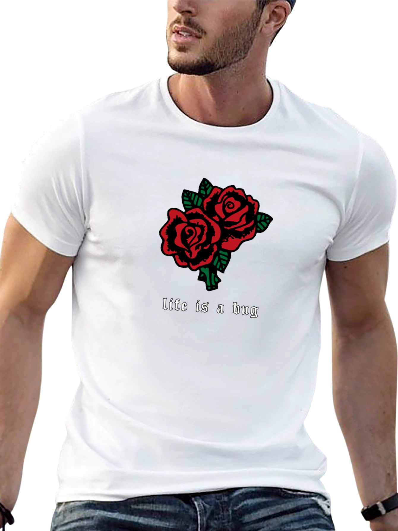 Life is a Bug Rose Graphic Tee - Black