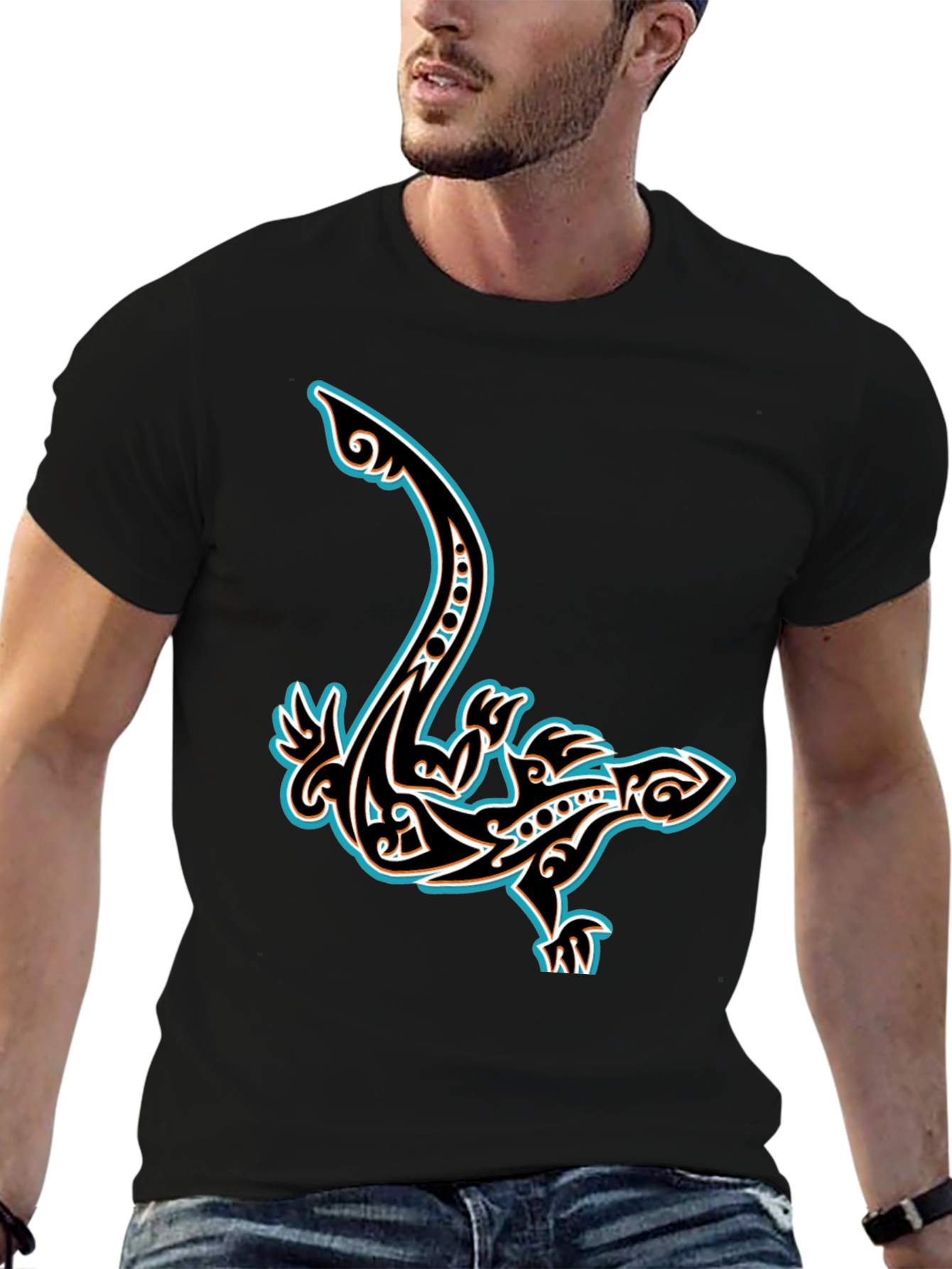 Tribal Lizard Graphic T-Shirt - Cool Unique Design