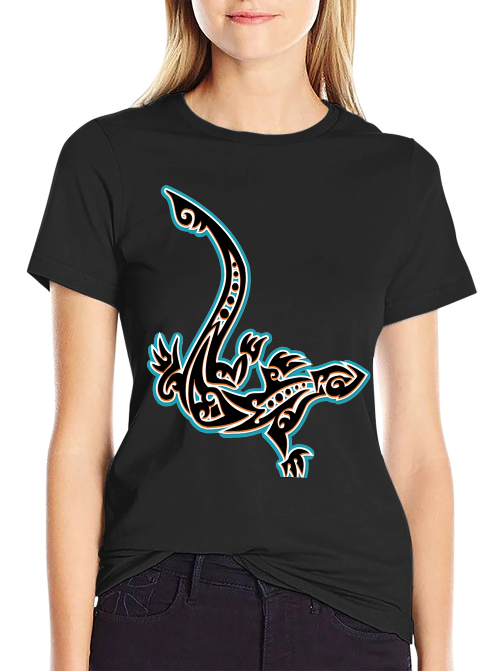 Tribal Lizard Graphic T-Shirt - Cool Unique Design