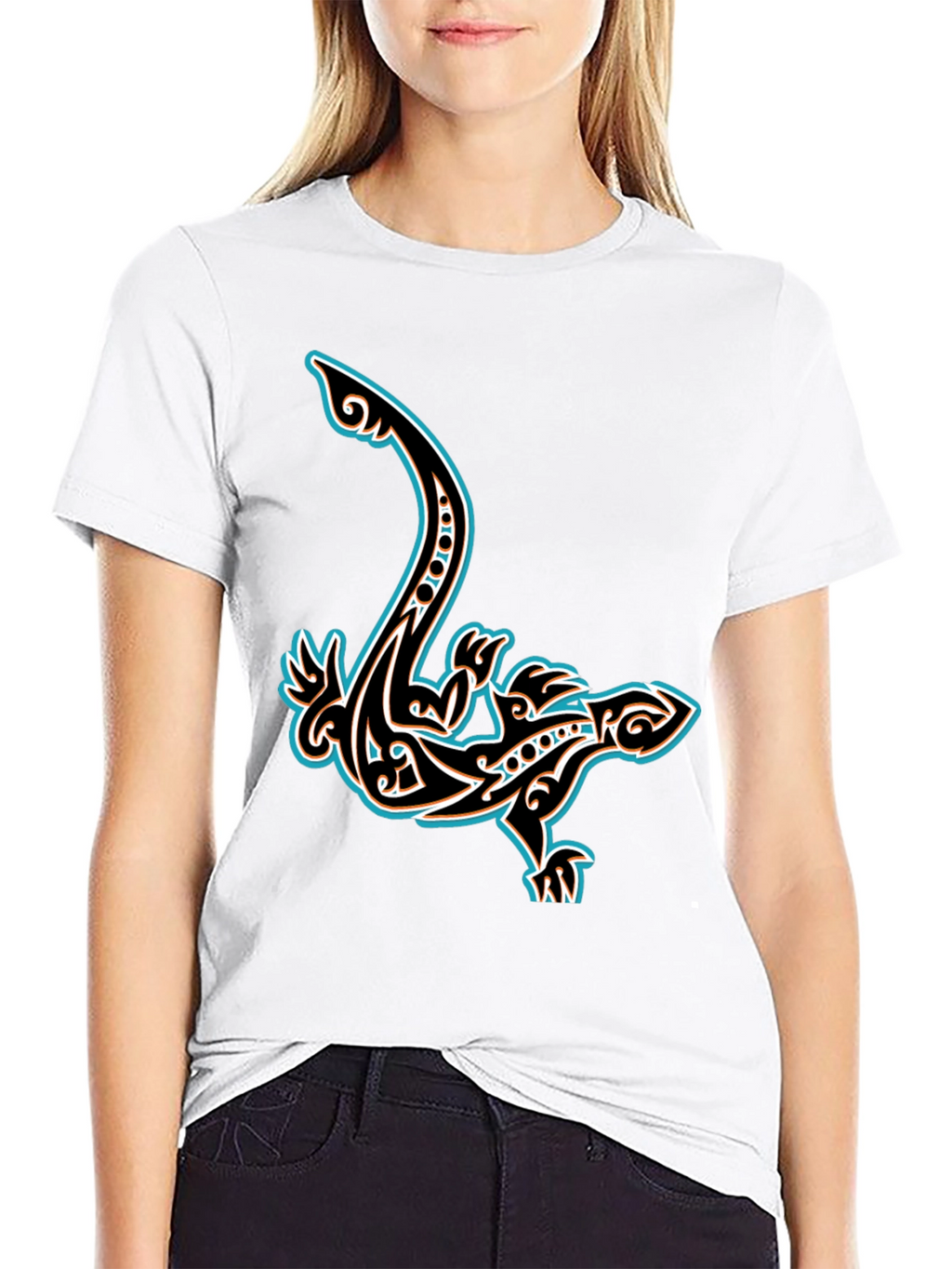 Tribal Lizard Graphic T-Shirt - Cool Unique Design