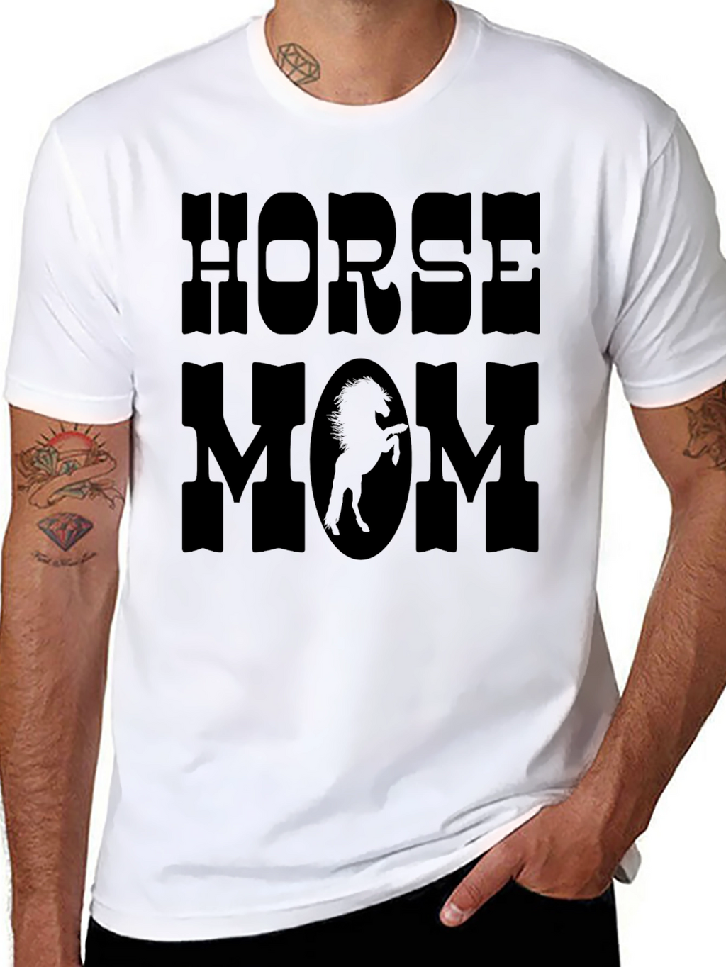 Horse Mom Graphic Print T-Shirt