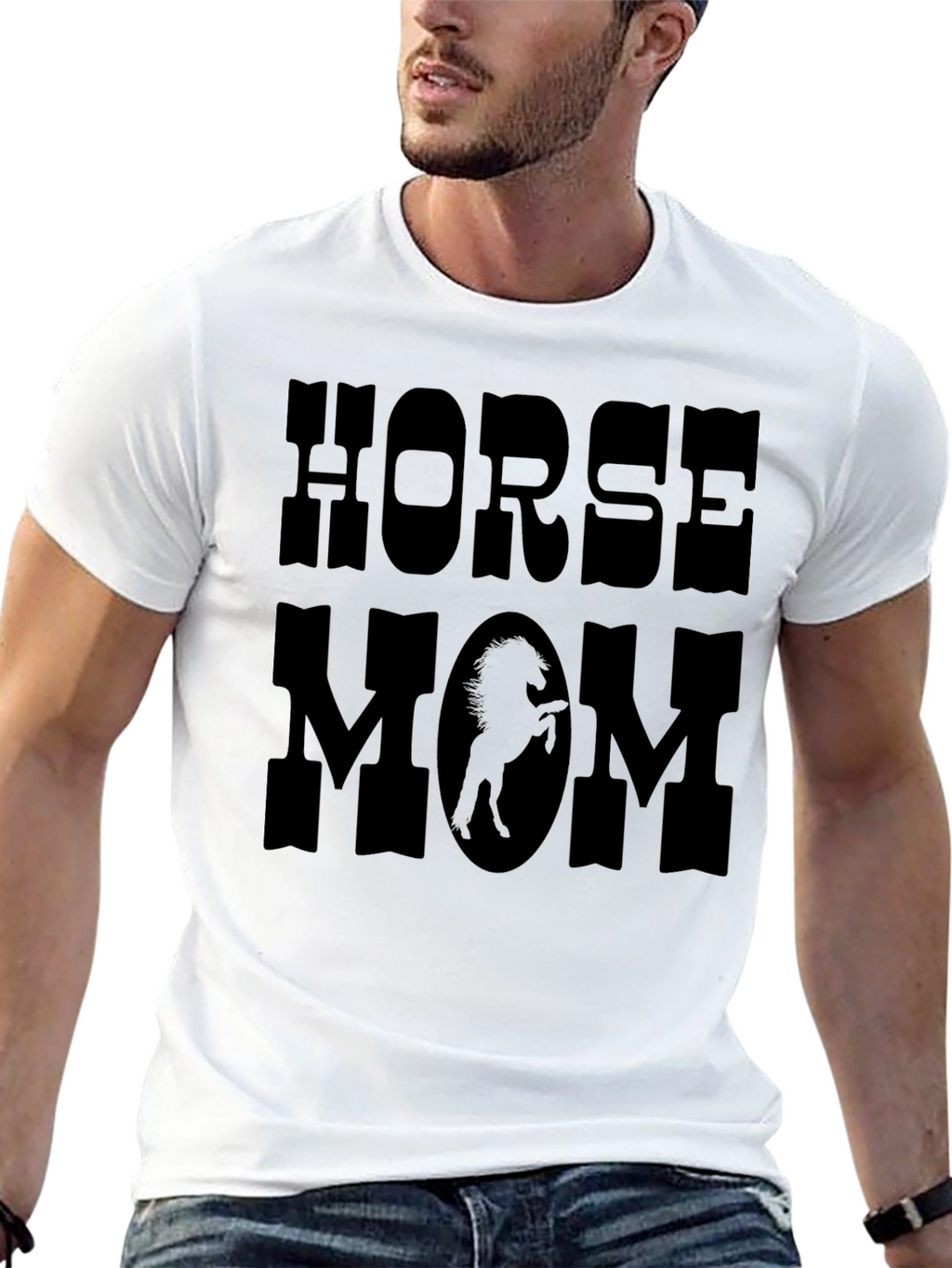 Horse Mom Graphic Print T-Shirt