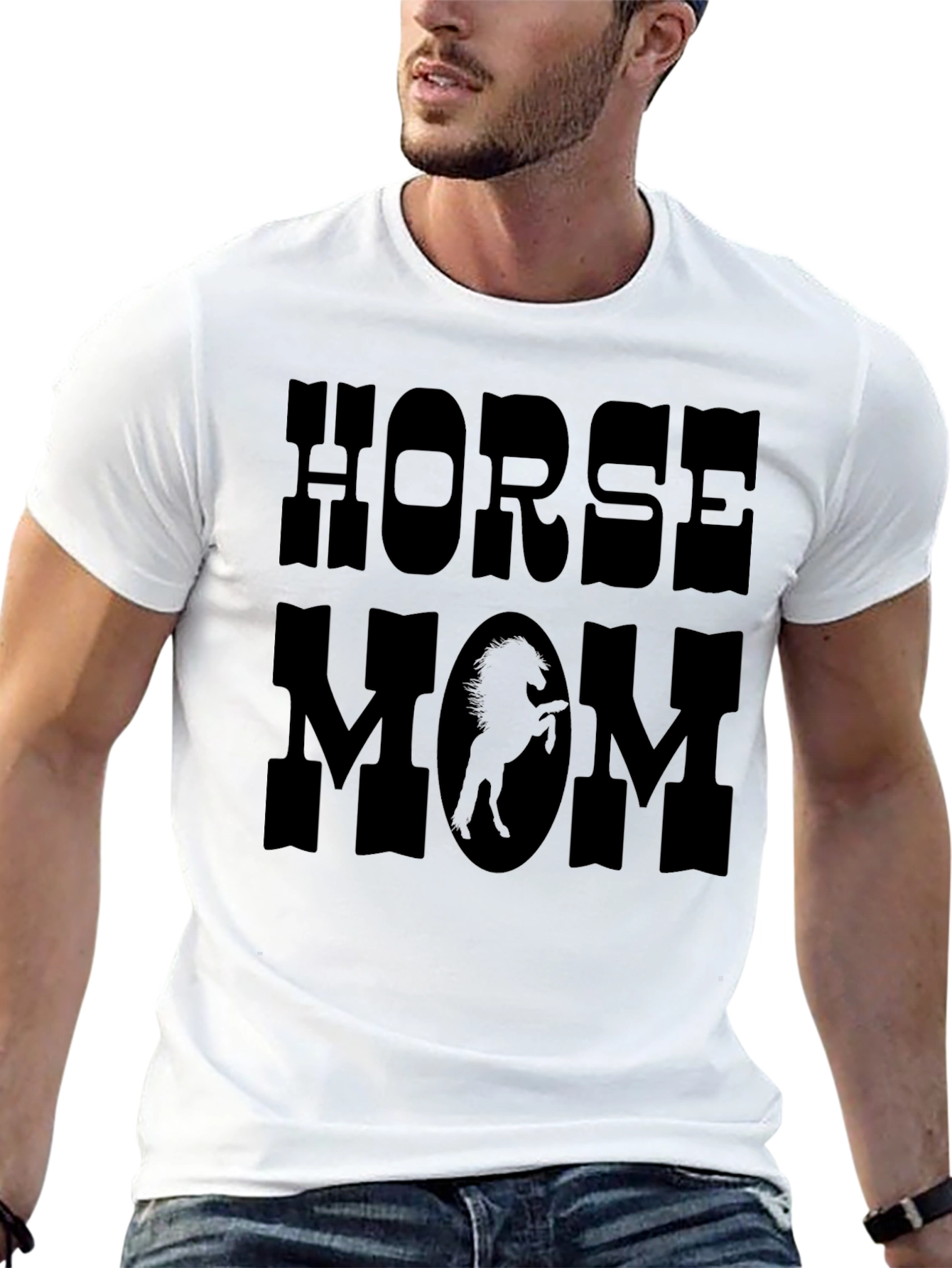 Horse Mom Graphic Print T-Shirt