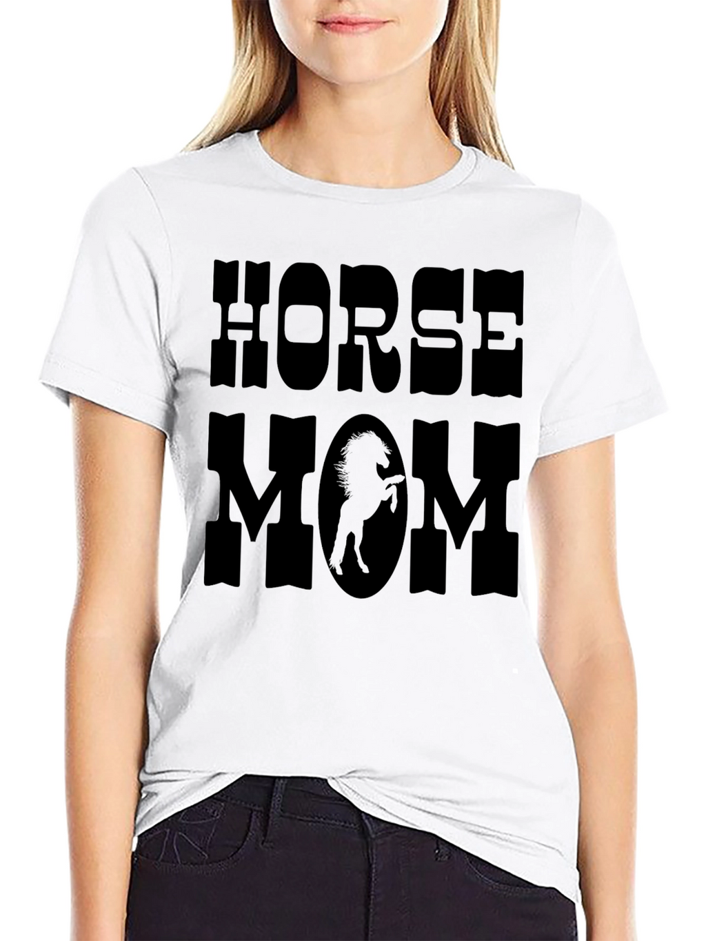 Horse Mom Graphic Print T-Shirt
