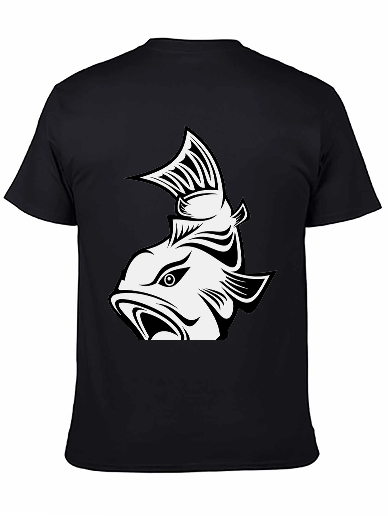 Fish Graphic T-Shirt - Mens Black Tee