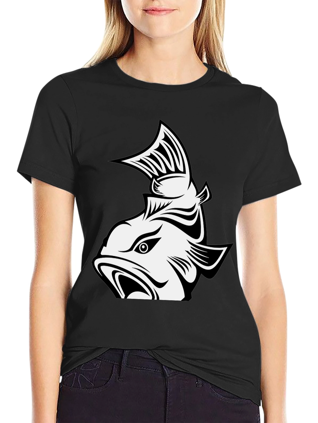 Fish Graphic T-Shirt - Mens Black Tee