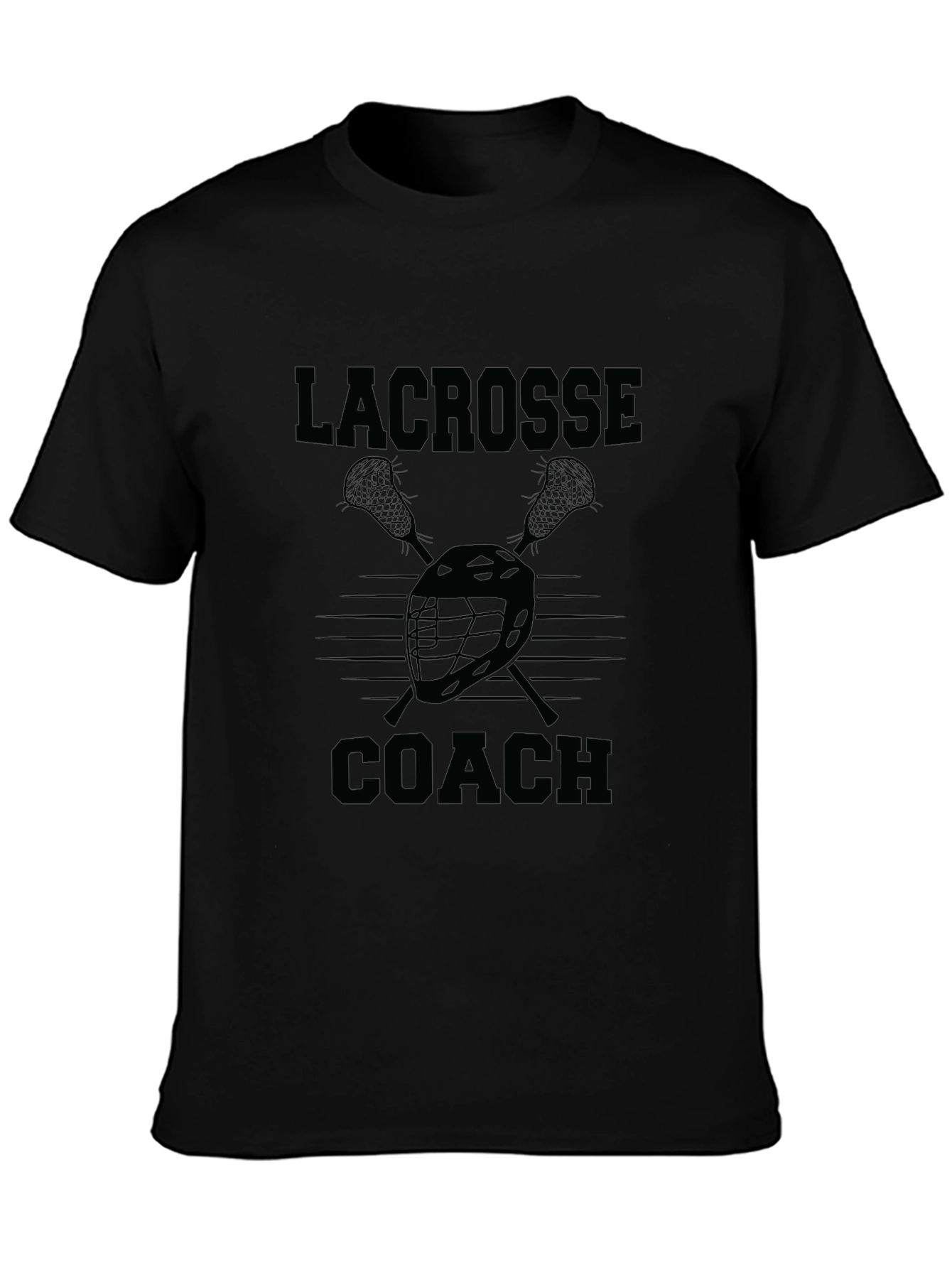 Lacrosse Coach Graphic Tee - Black Cotton T-Shirt