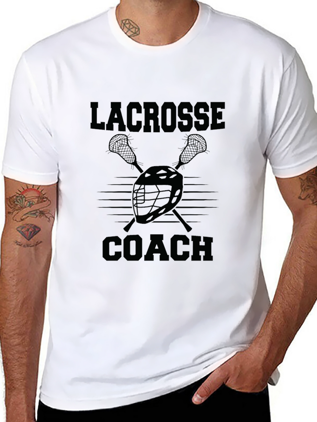 Lacrosse Coach Graphic Tee - Black Cotton T-Shirt