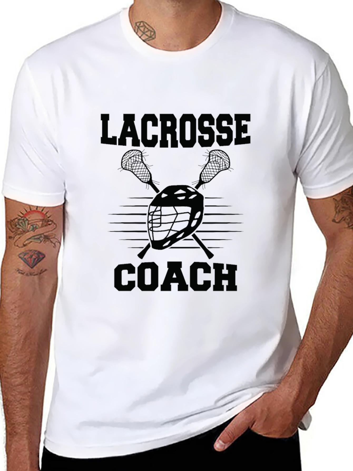 Lacrosse Coach Graphic Tee - Black Cotton T-Shirt