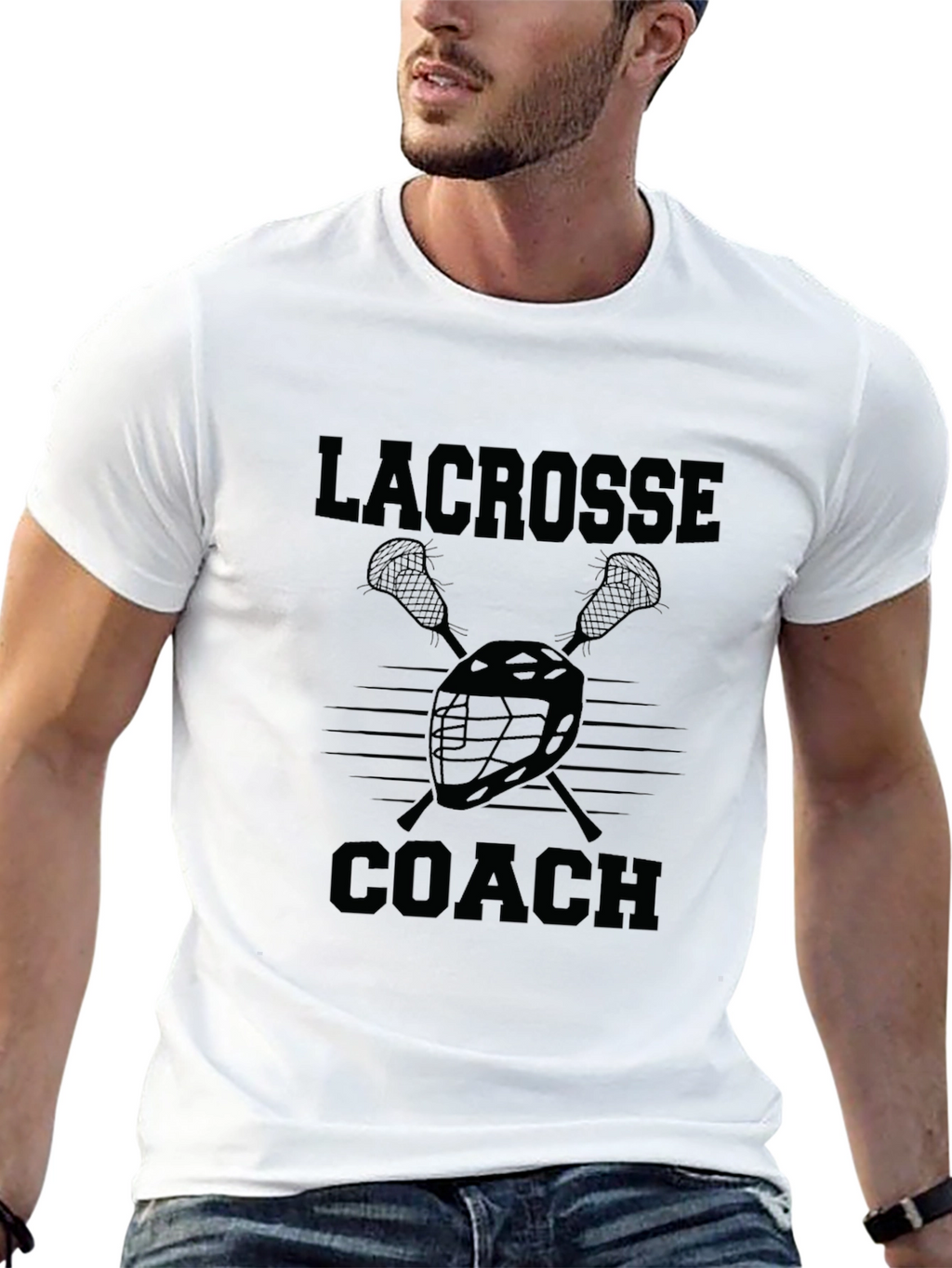 Lacrosse Coach Graphic Tee - Black Cotton T-Shirt