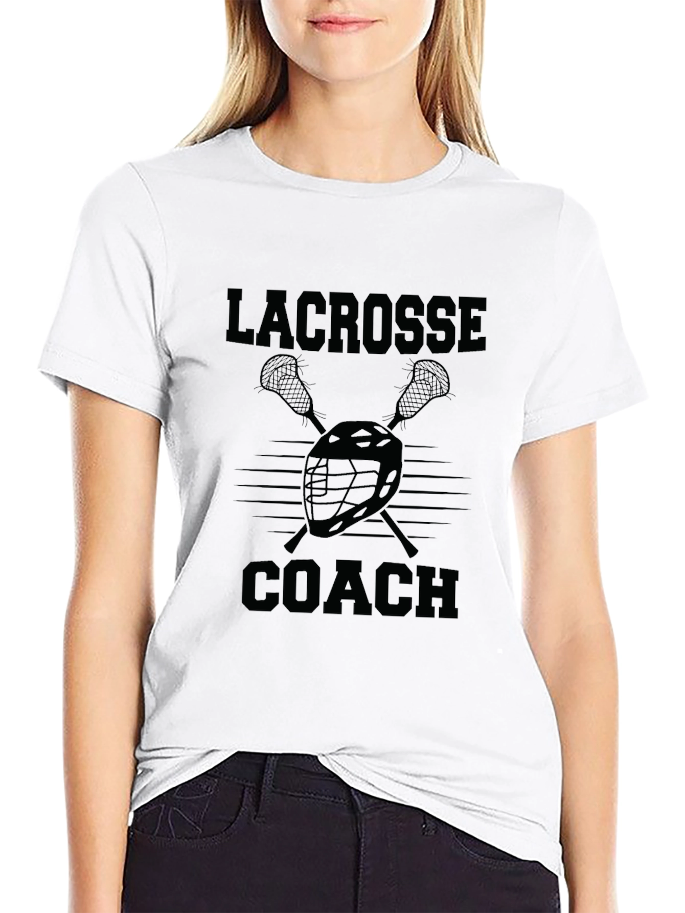 Lacrosse Coach Graphic Tee - Black Cotton T-Shirt