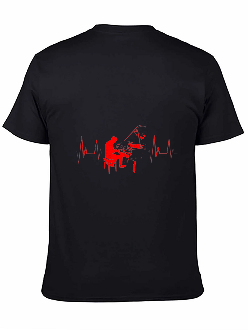 Piano Heartbeat Graphic Tee - Black