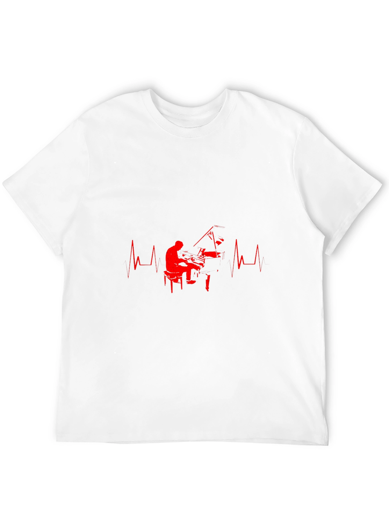 Piano Heartbeat Graphic Tee - Black