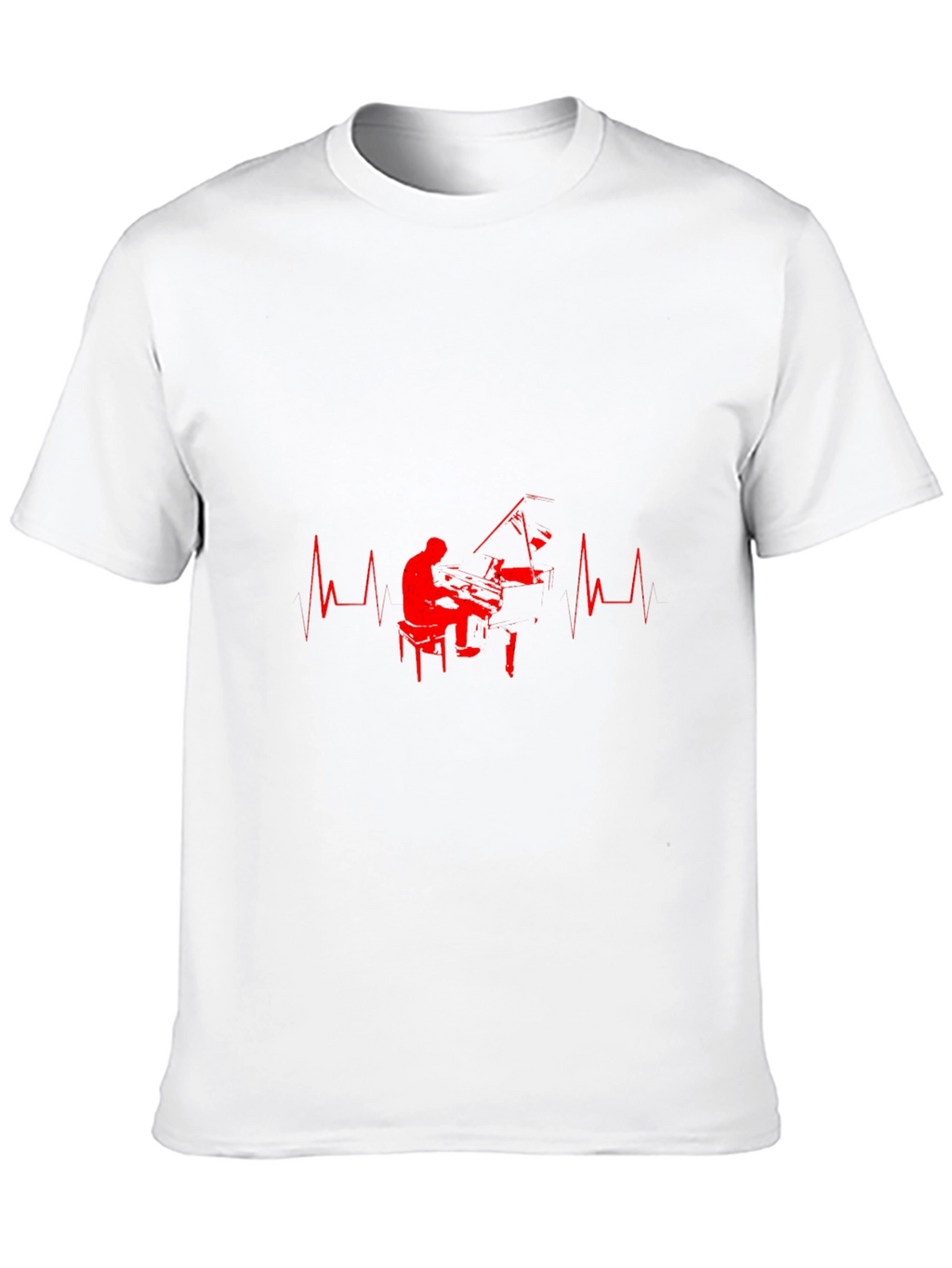 Piano Heartbeat Graphic Tee - Black