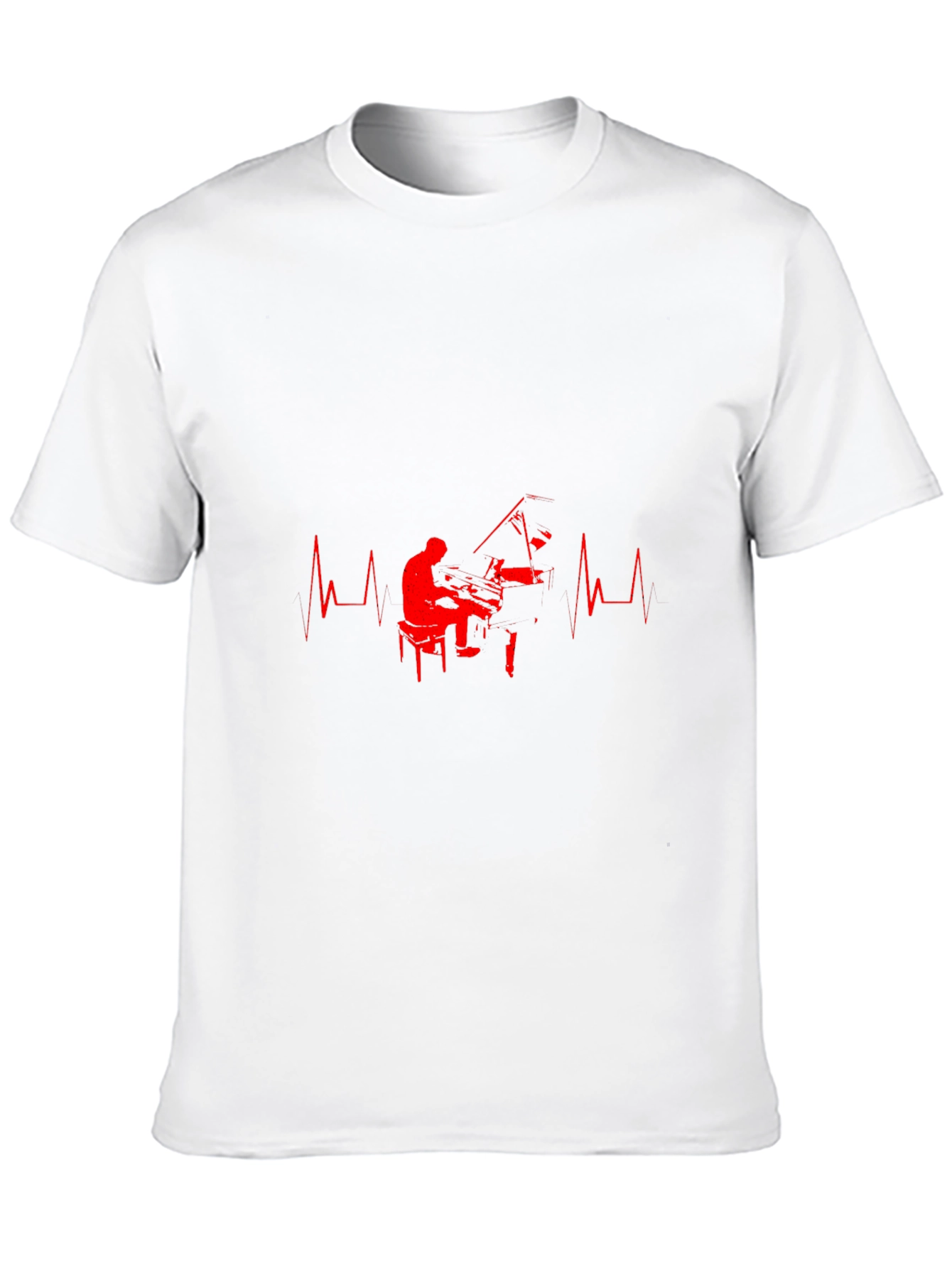 Piano Heartbeat Graphic Tee - Black