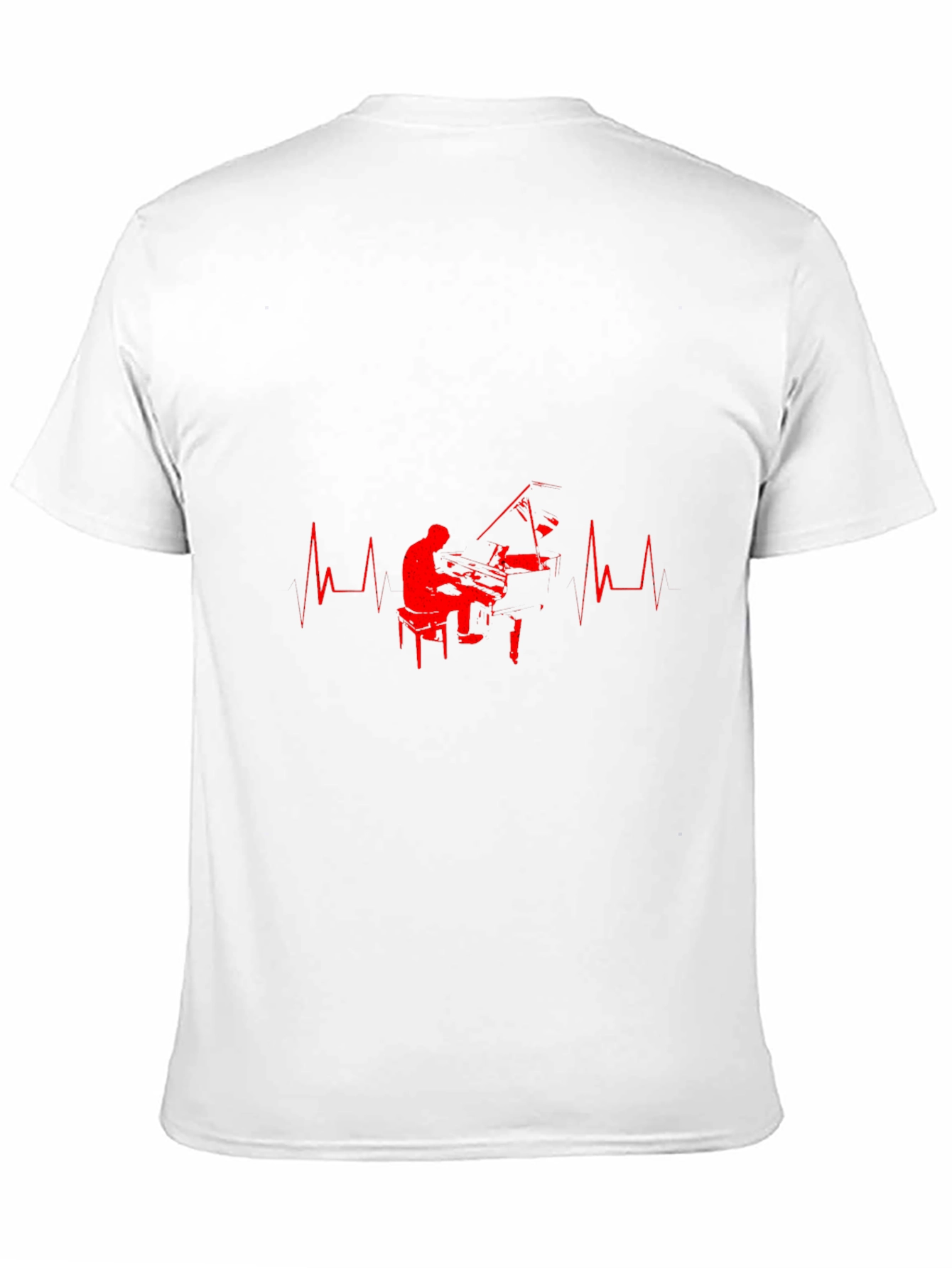 Piano Heartbeat Graphic Tee - Black