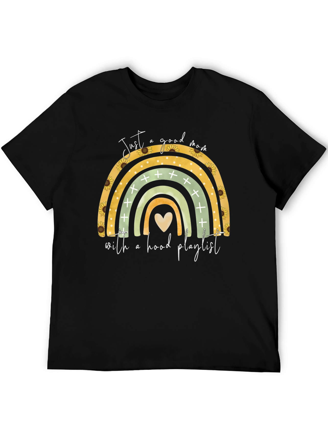 Good Mom Hood Playlist Black T-Shirt