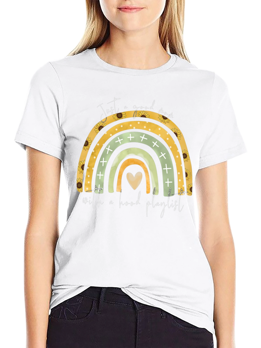 Good Mom Hood Playlist Black T-Shirt