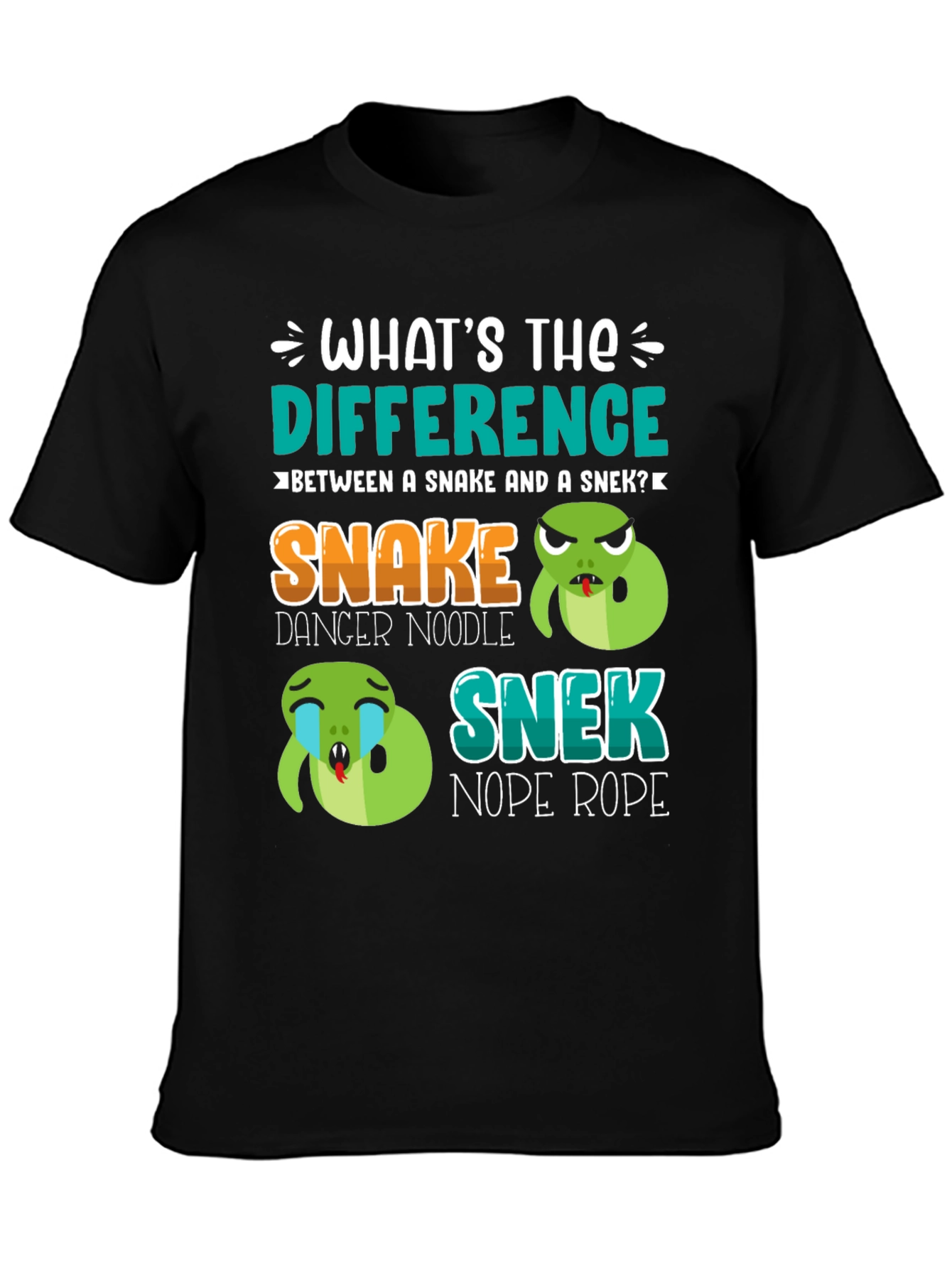 Snake vs Snek T-Shirt: Danger Noodle vs Nope Rope Tee