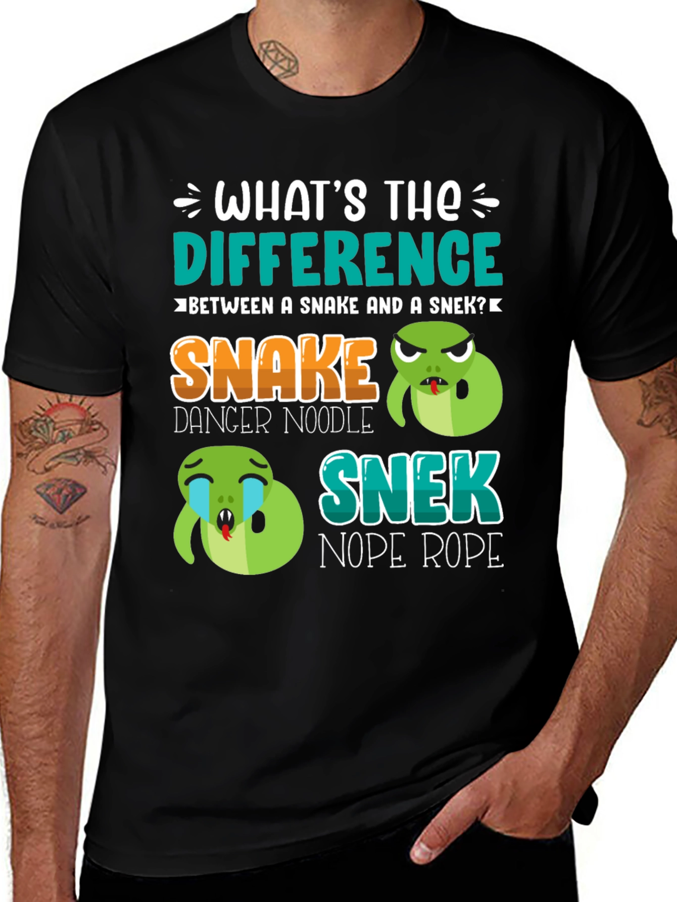 Snake vs Snek T-Shirt: Danger Noodle vs Nope Rope Tee