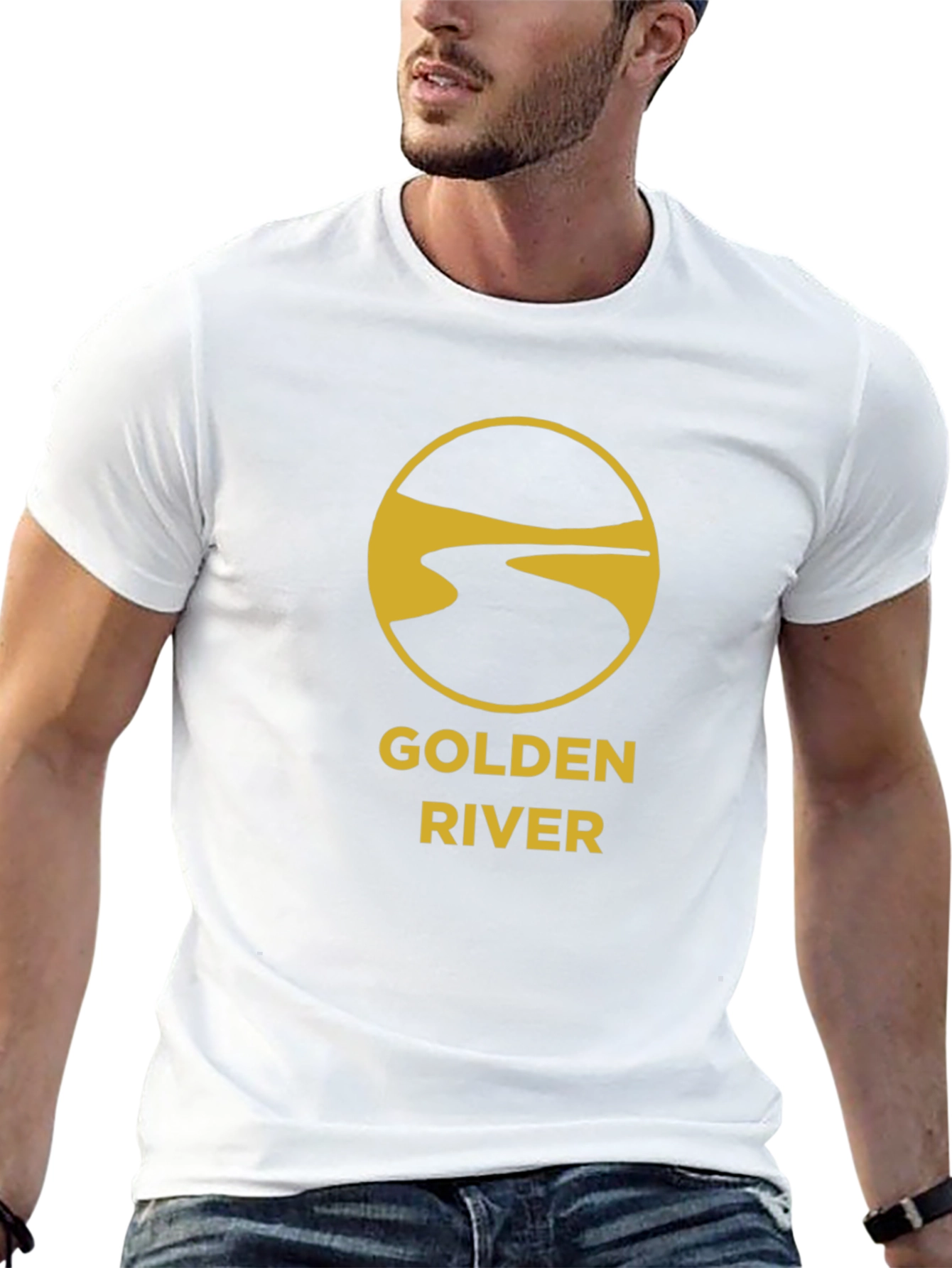 Golden River Graphic Tee - Stylish Black T-Shirt