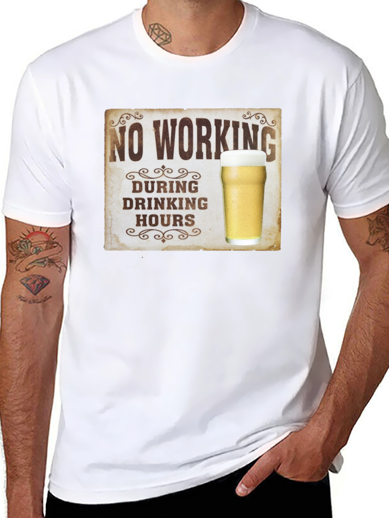 No Working During Drinking Hours Graphic Tee